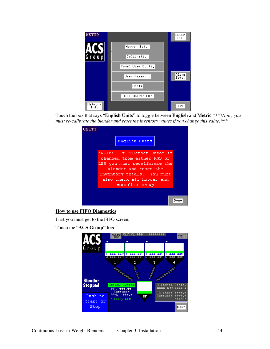 Sterling 060, 100, 600, 015, SLC 5/04 specifications How to use Fifo Diagnostics 