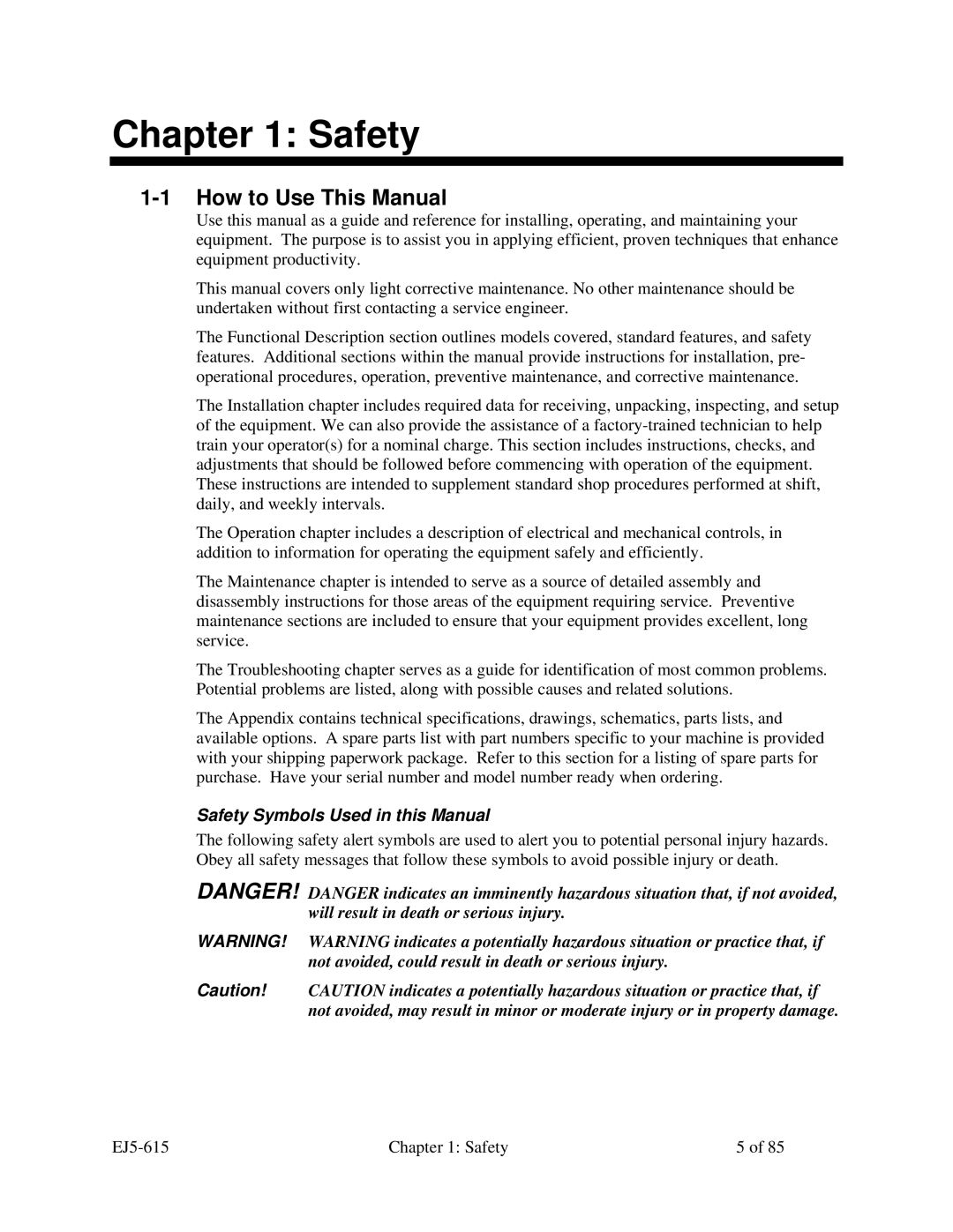 Sterling 2000, 1200, SMS 850, 1500 manual How to Use This Manual, Safety Symbols Used in this Manual 