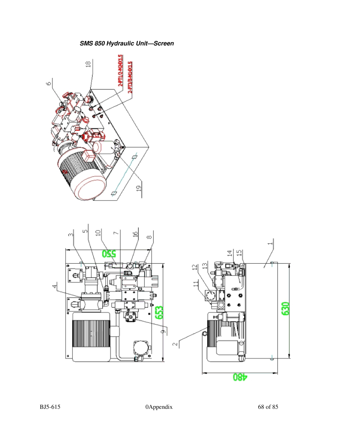 Sterling 1200, 2000, 1500 manual SMS 850 Hydraulic Unit-Screen 