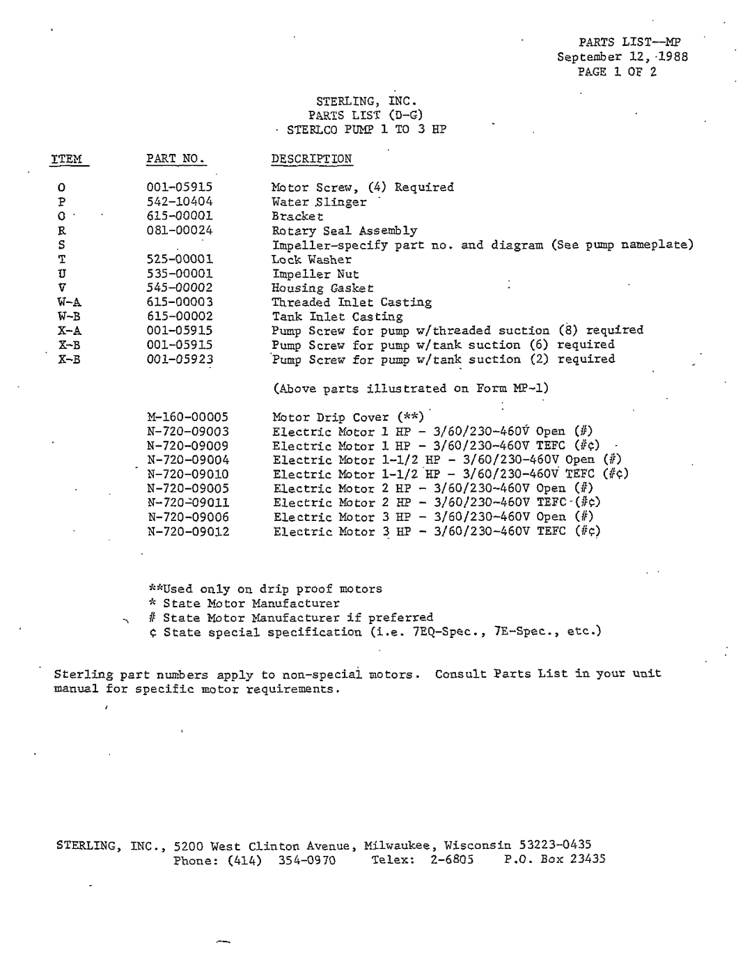 Sterling 12424 manual 