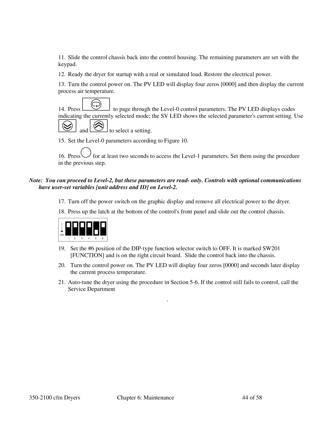 Sterling 350-2100 CFM installation manual To select a setting 