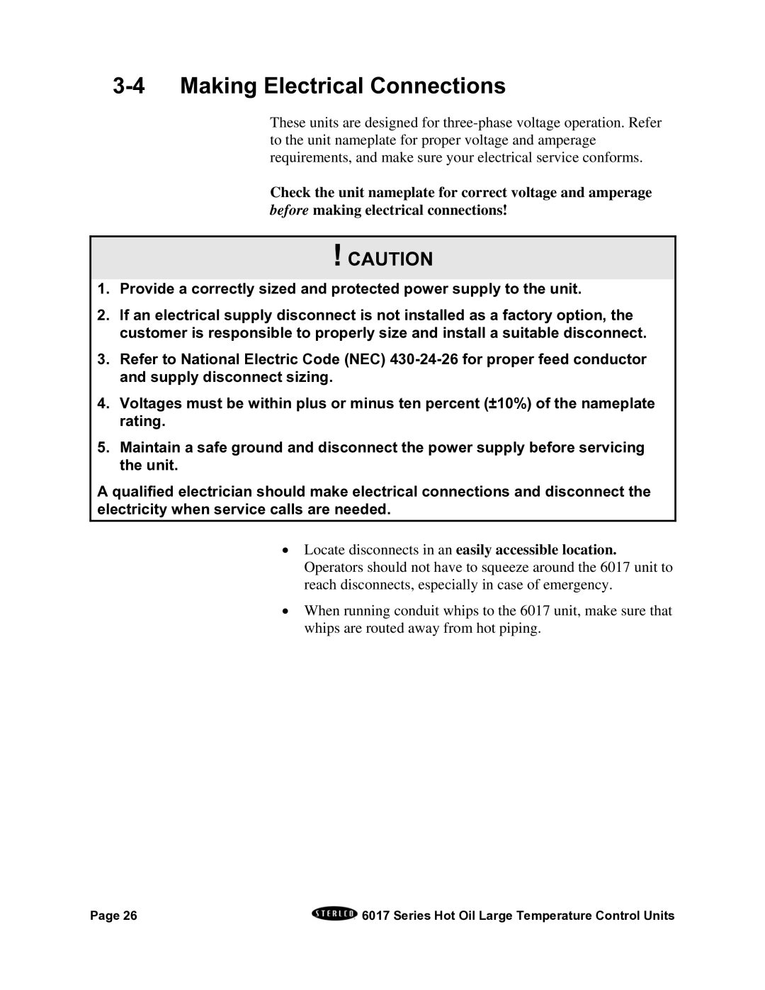 Sterling 6017 series installation manual Making Electrical Connections 