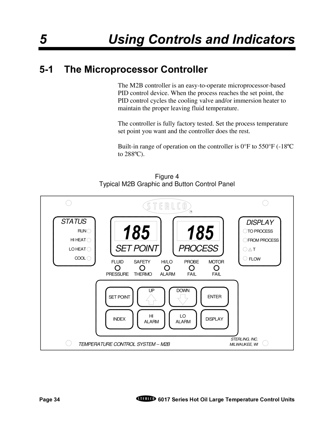 Sterling 6017 series installation manual Using Controls and Indicators, Microprocessor Controller 