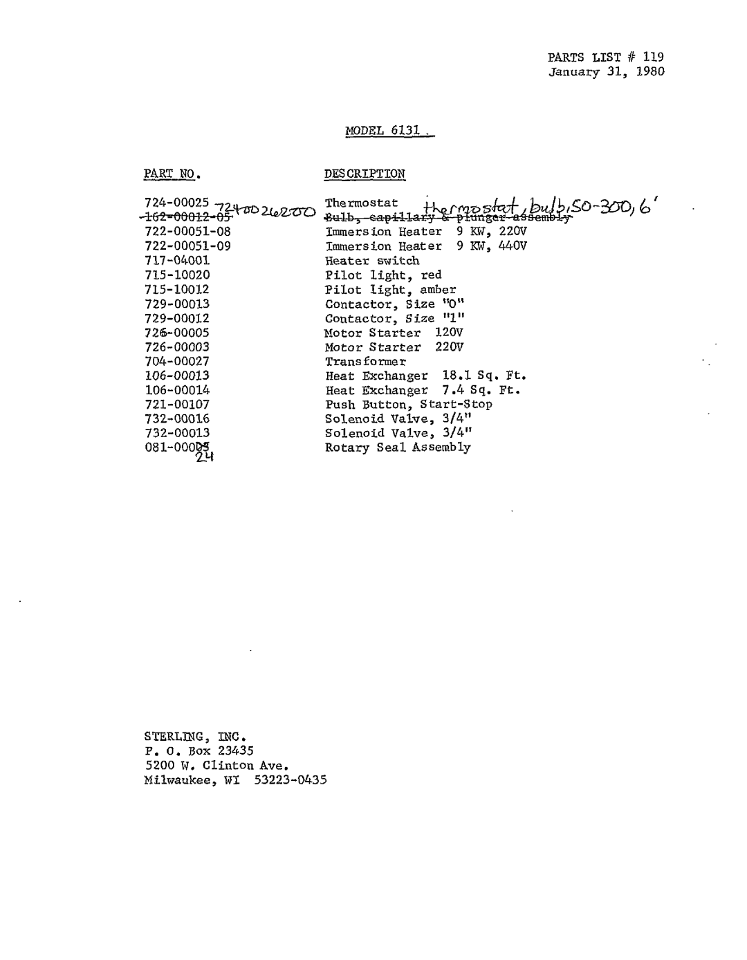 Sterling 6131 manual 