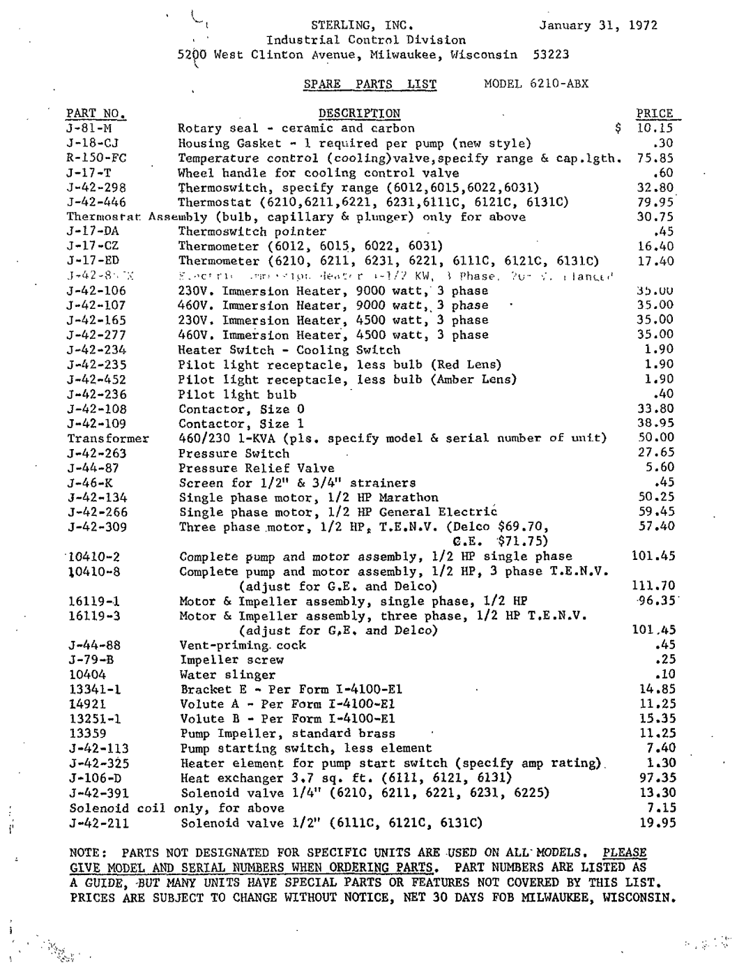 Sterling 6210-abx manual 