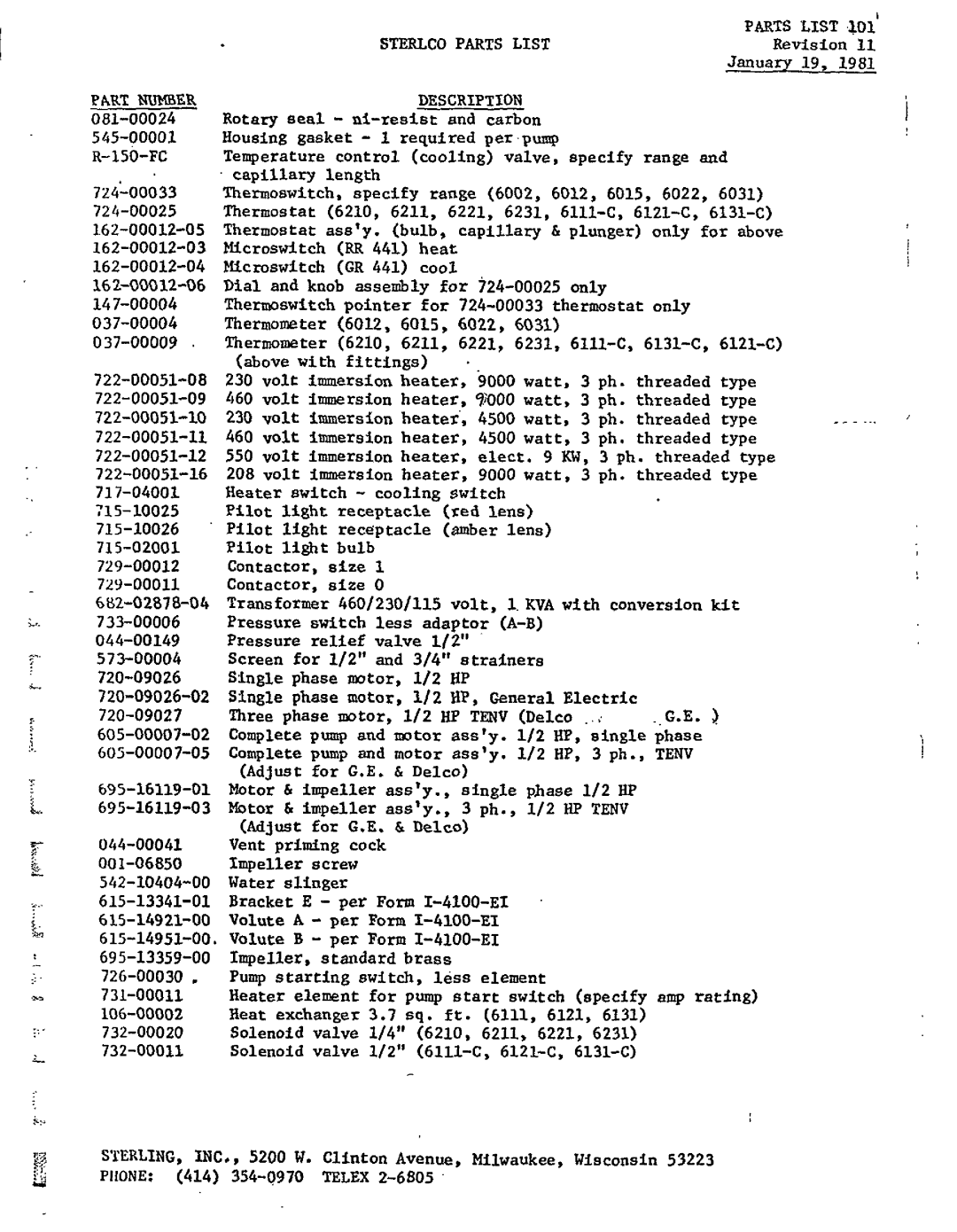 Sterling 6211-E manual 