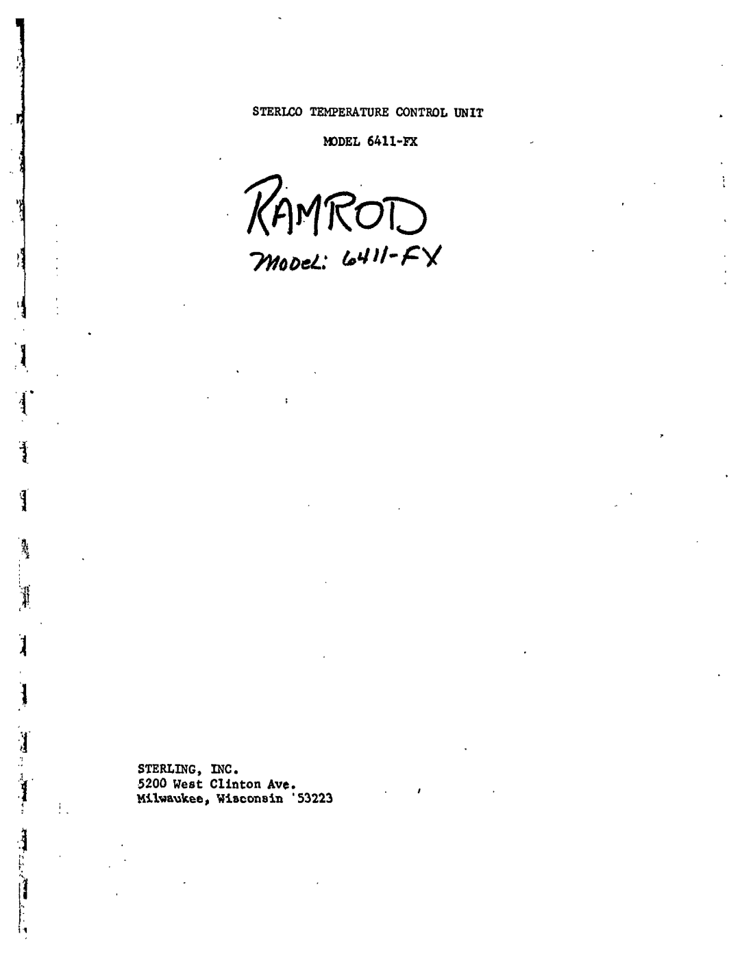 Sterling 6411-FX manual 