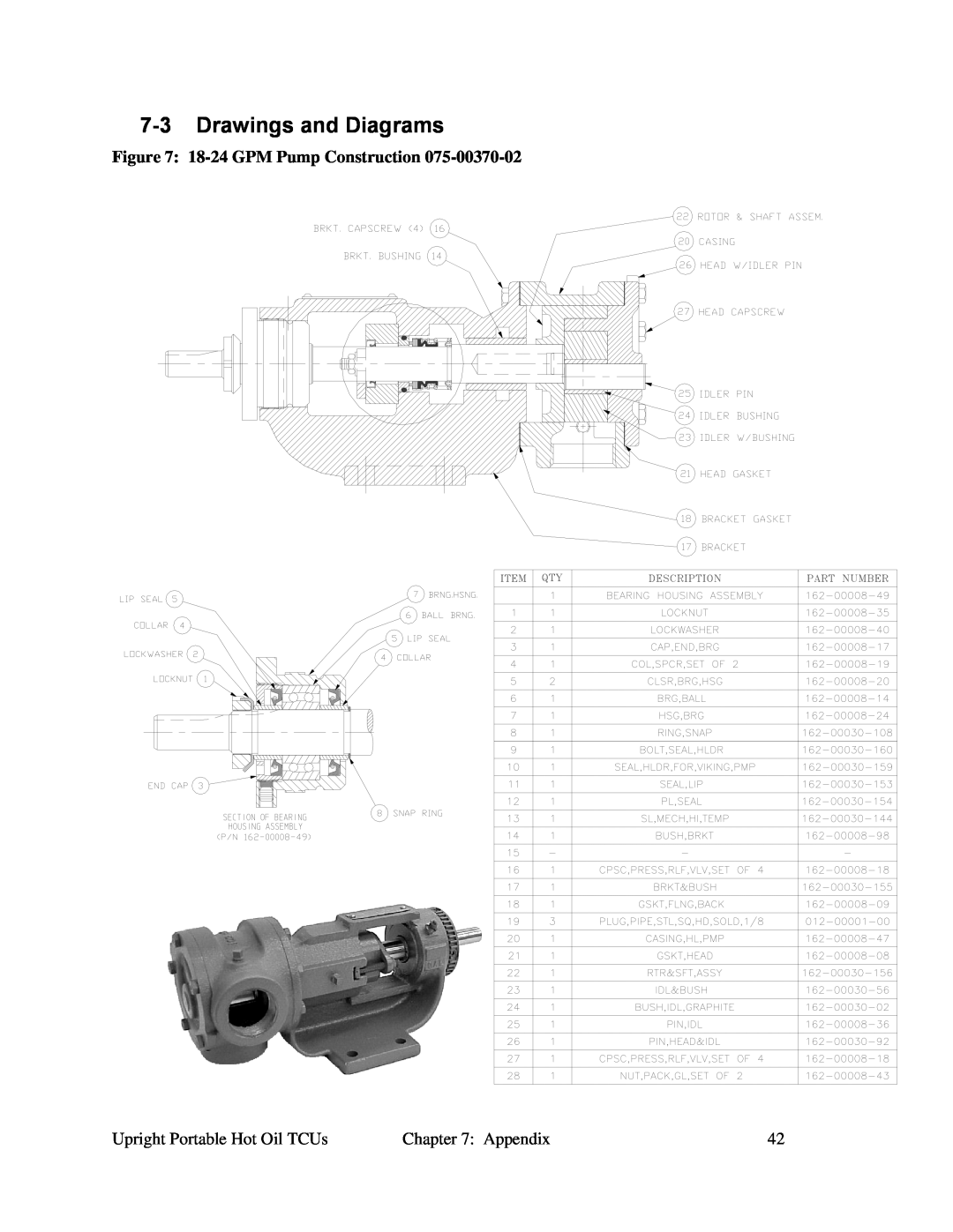Sterling 682.88107.00 specifications Drawings and Diagrams, 18-24 GPM Pump Construction 