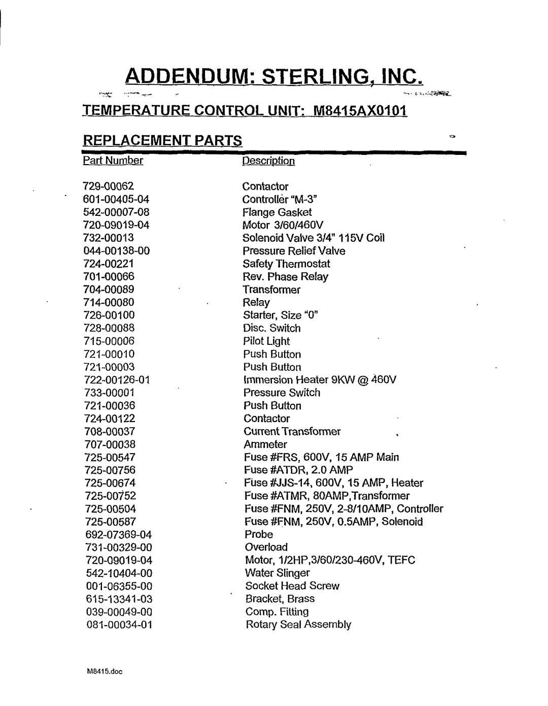 Sterling 8000 series manual 