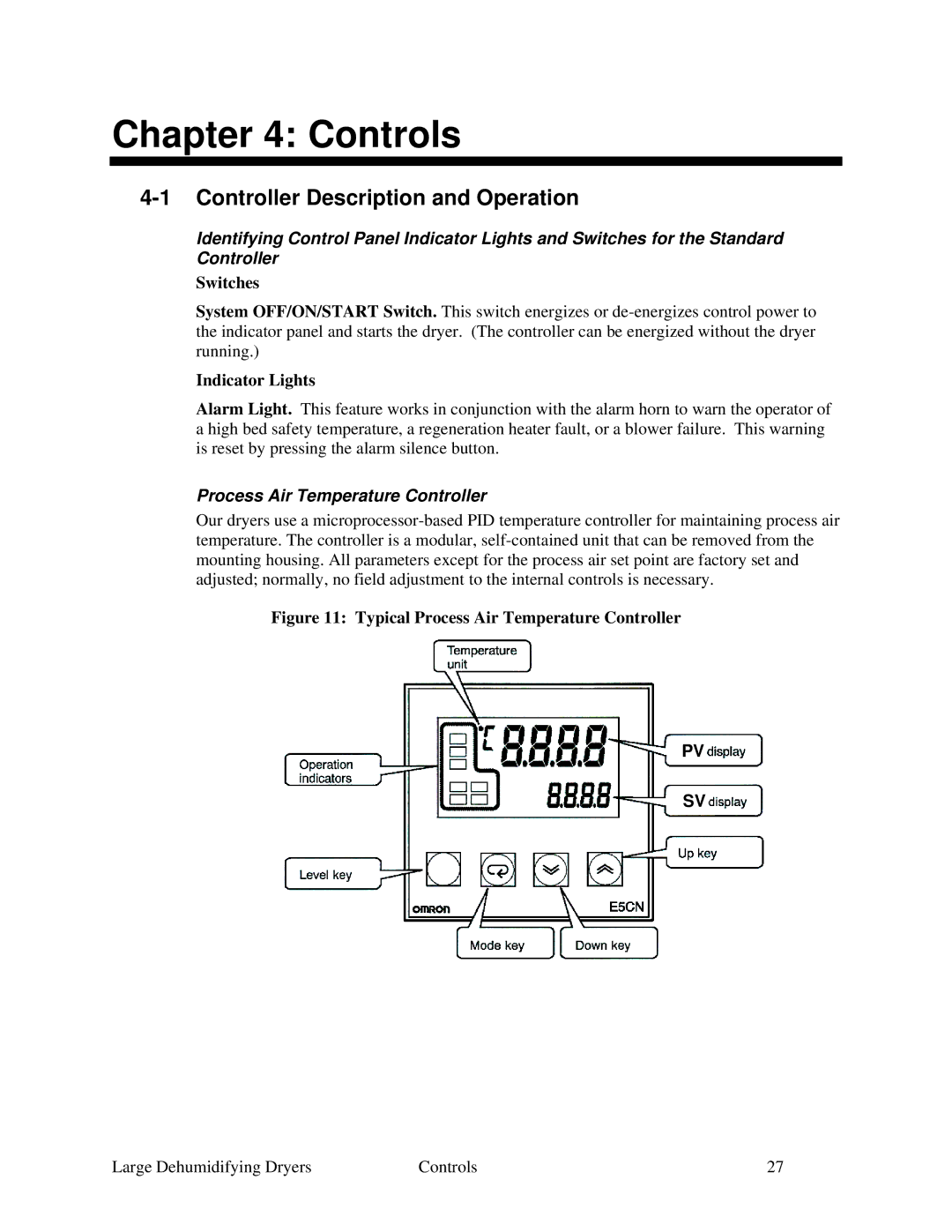 Sterling 822.00292.00 specifications Controls, Controller Description and Operation, Switches, Indicator Lights 