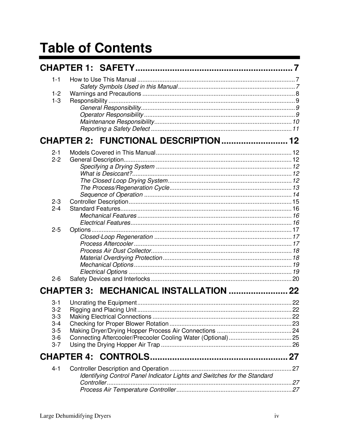 Sterling 822.00292.00 specifications Table of Contents 