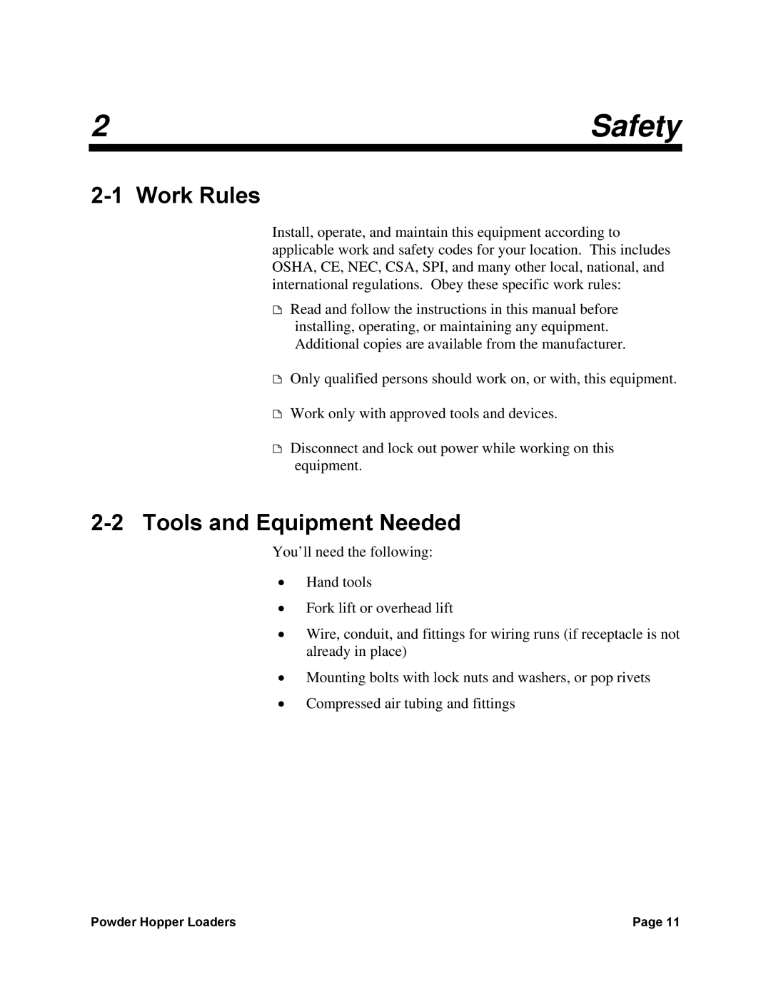 Sterling 238, 882, 0 manual Safety, Work Rules, Tools and Equipment Needed 