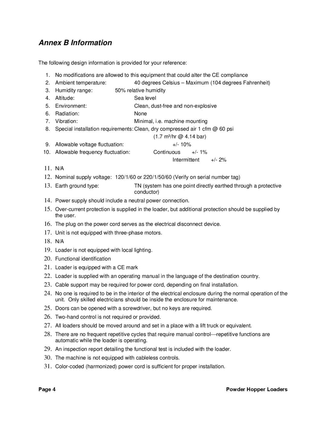 Sterling 0, 882, 238 manual Annex B Information 