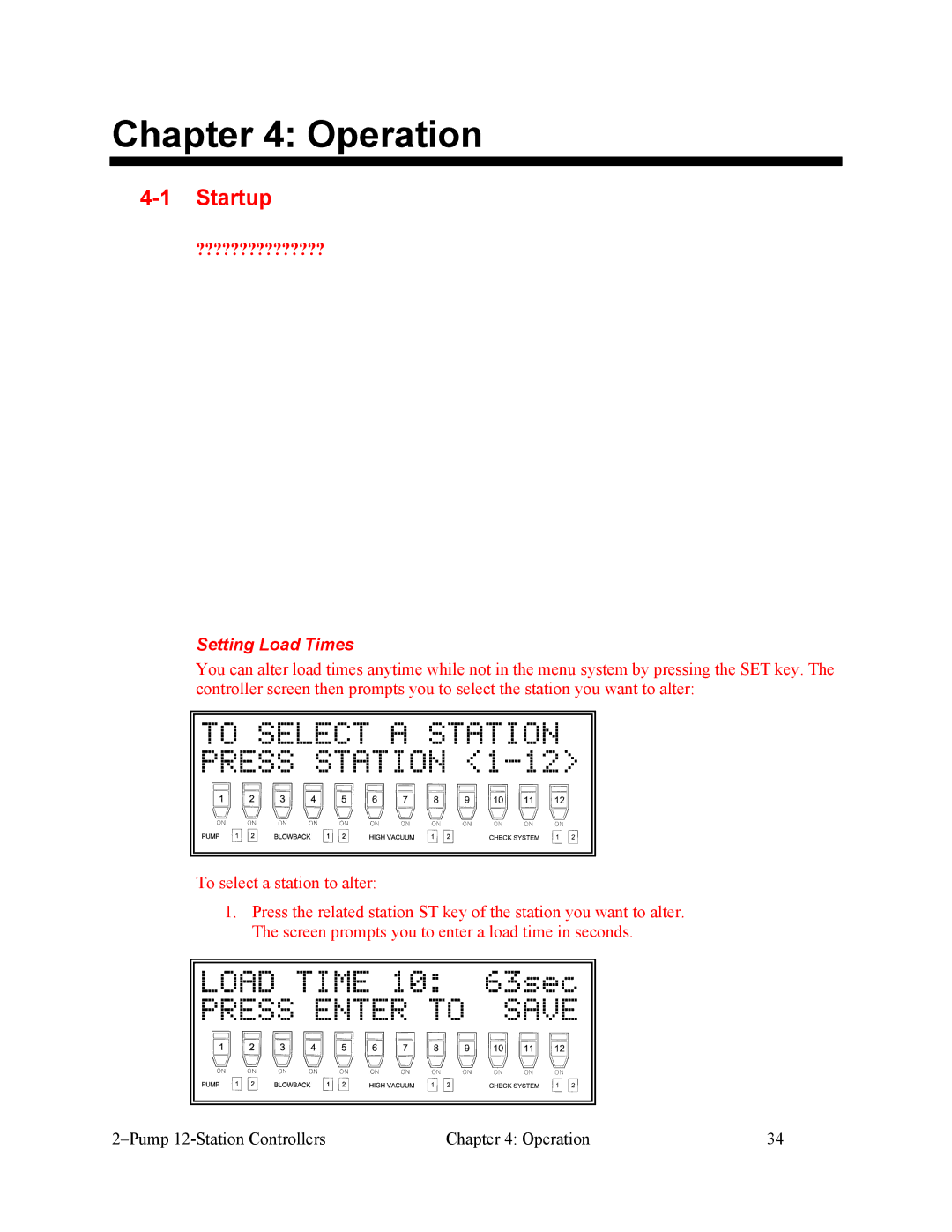 Sterling 882.00249.00 manual Operation, Load Time 10 63sec 