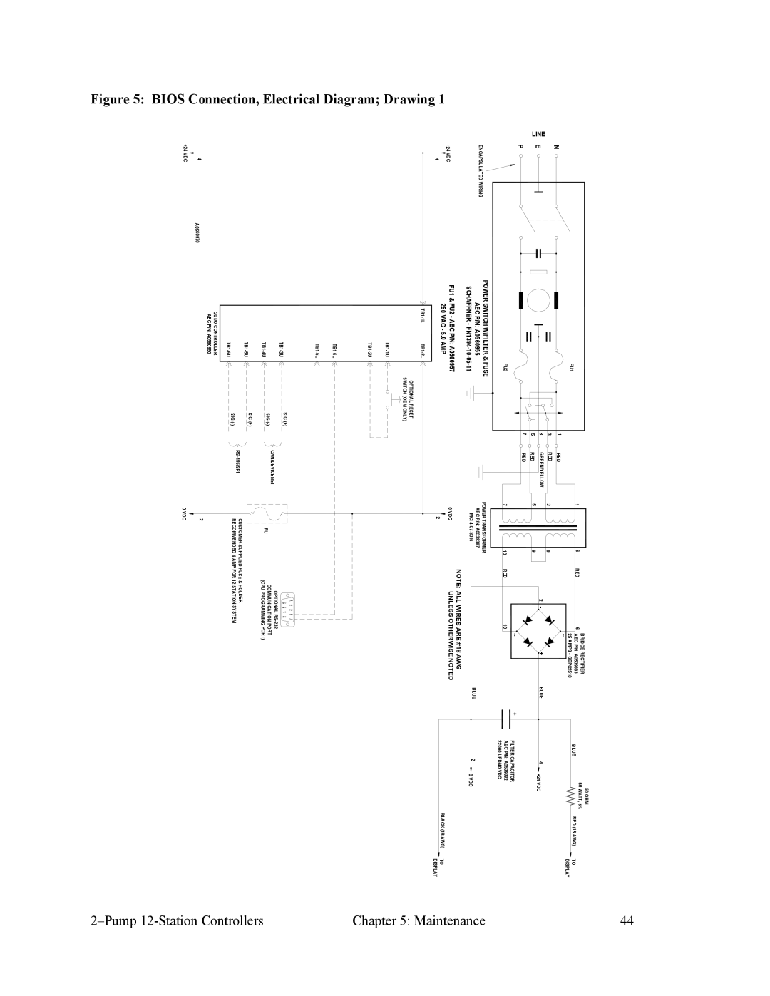 Sterling 882.00249.00 manual Bios Connection, Electrical Diagram Drawing 