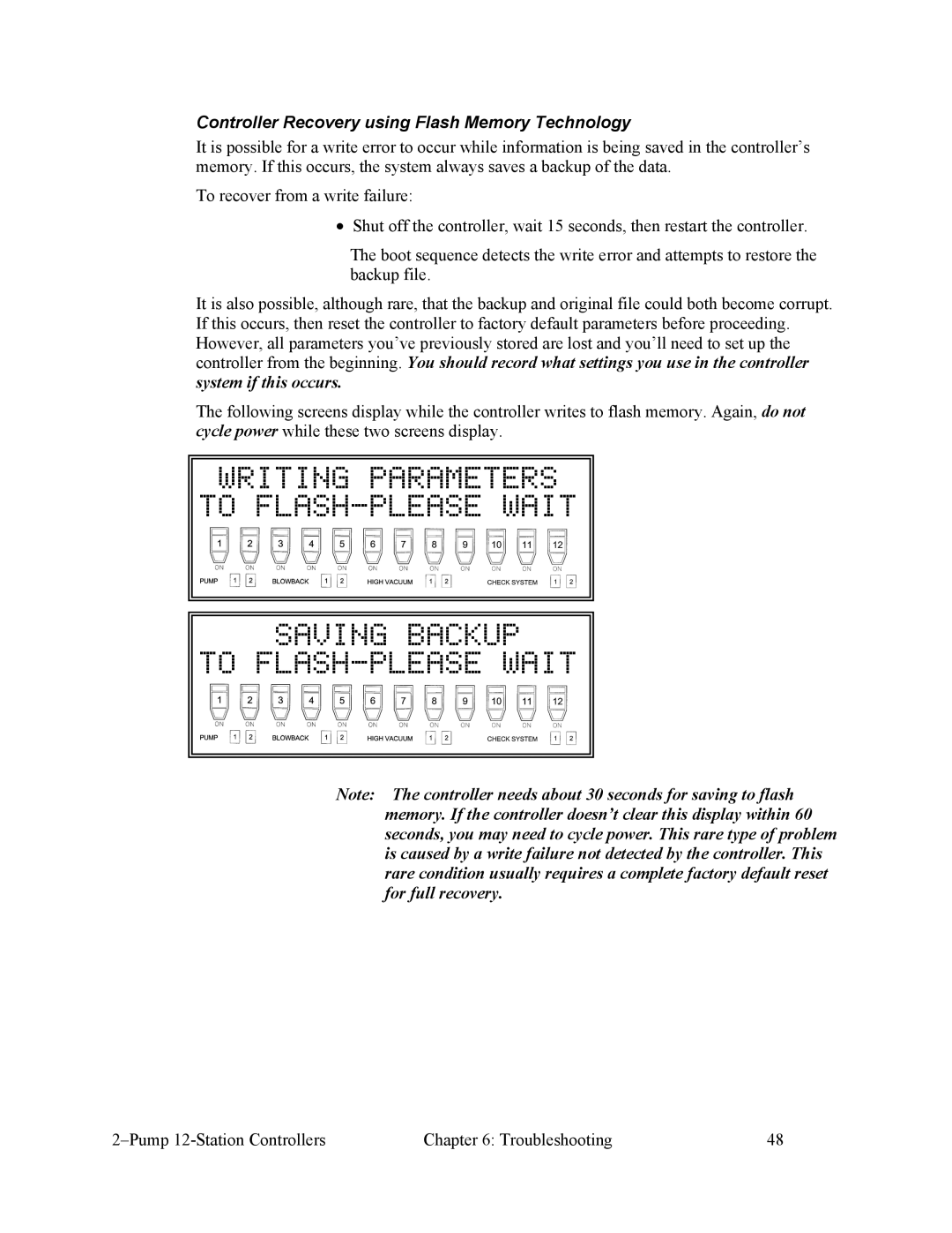 Sterling 882.00249.00 manual Writing Parameters To FLASH-PLEASE Wait Saving Backup 