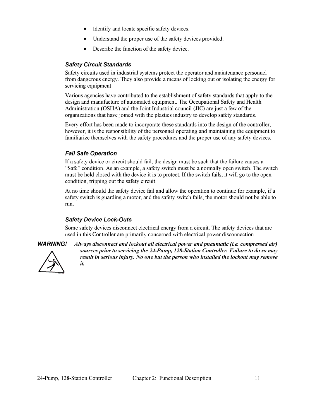 Sterling 882.00255.00 CV3-655 specifications Safety Circuit Standards, Fail Safe Operation, Safety Device Lock-Outs 