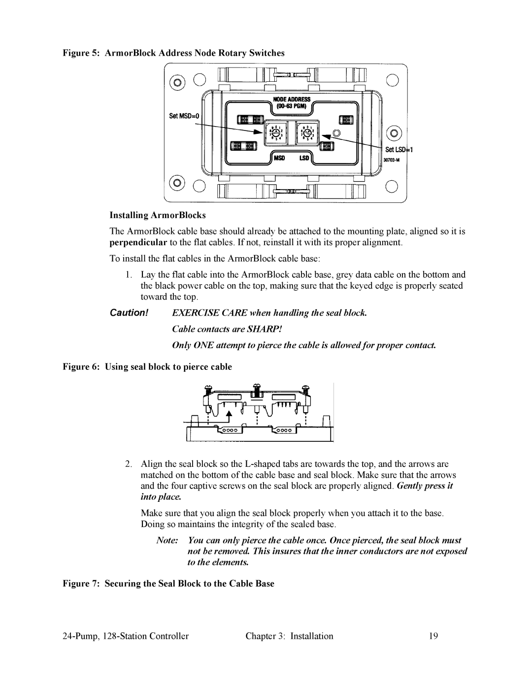 Sterling 882.00255.00 CV3-655 specifications Using seal block to pierce cable 