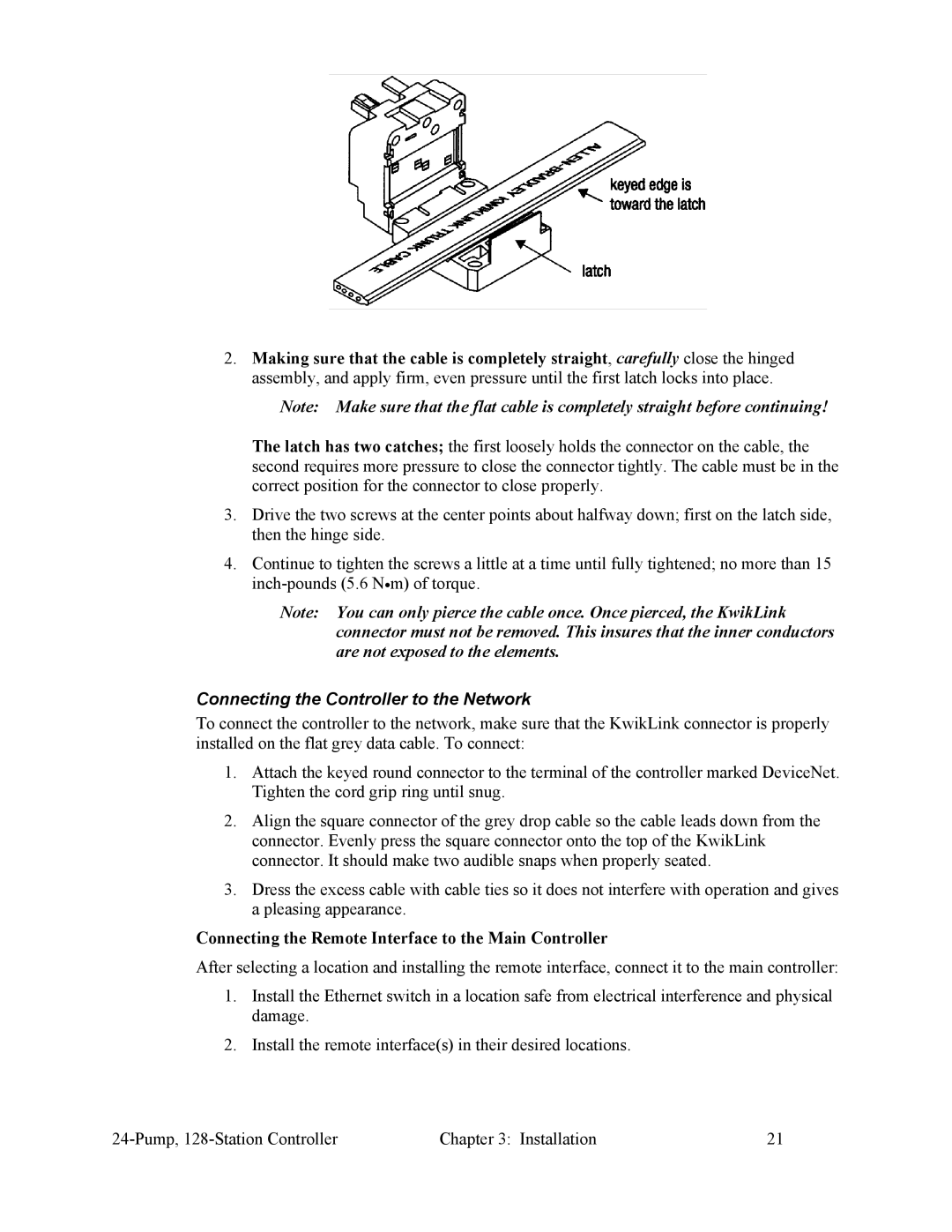 Sterling 882.00255.00 CV3-655 specifications Connecting the Controller to the Network 