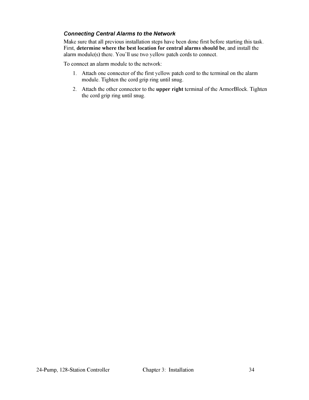 Sterling 882.00255.00 CV3-655 specifications Connecting Central Alarms to the Network 