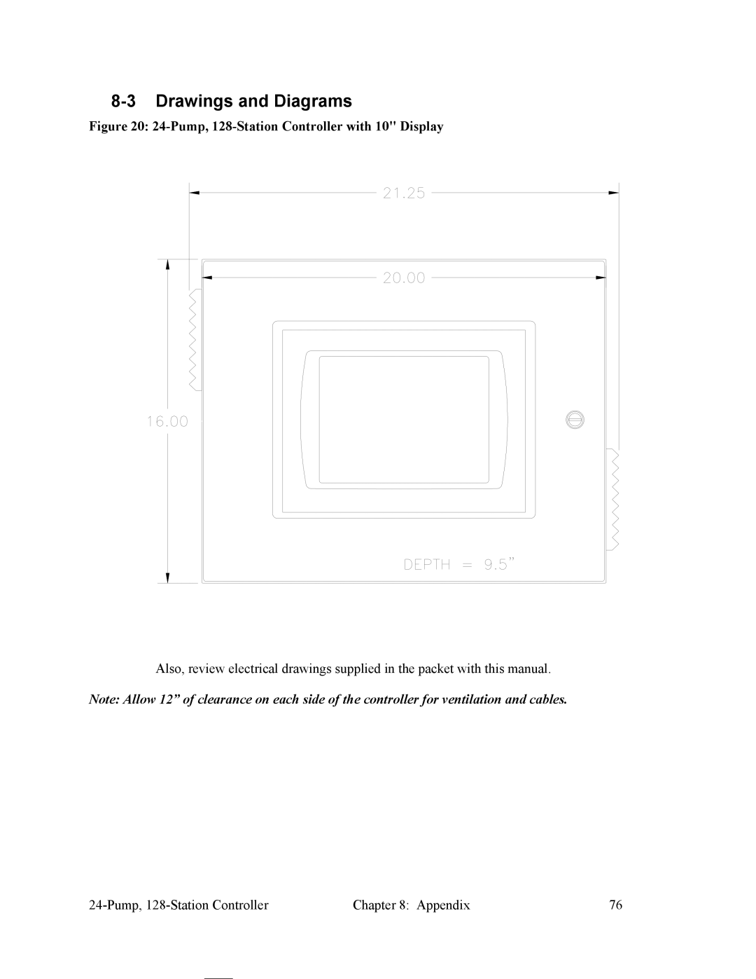 Sterling 882.00255.00 CV3-655 specifications Drawings and Diagrams, Pump, 128-Station Controller with 10 Display 