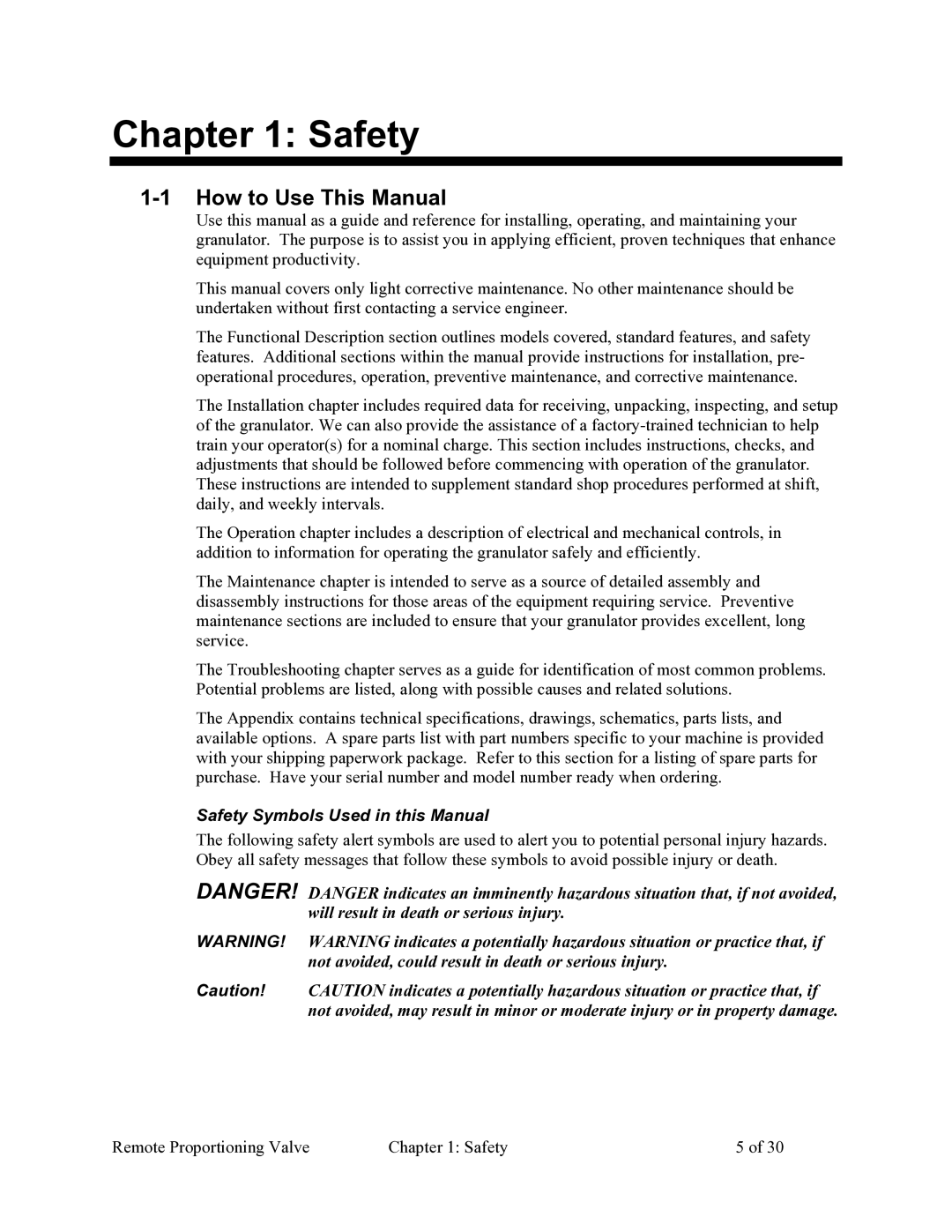 Sterling 882.00268.00 specifications How to Use This Manual, Safety Symbols Used in this Manual 