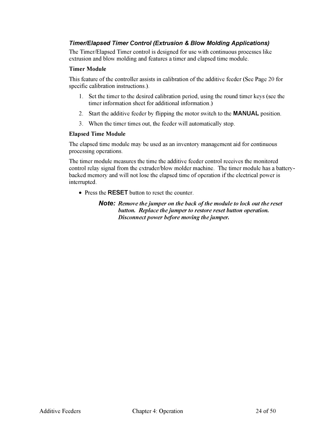 Sterling 882.00274.00 specifications Elapsed Time Module 