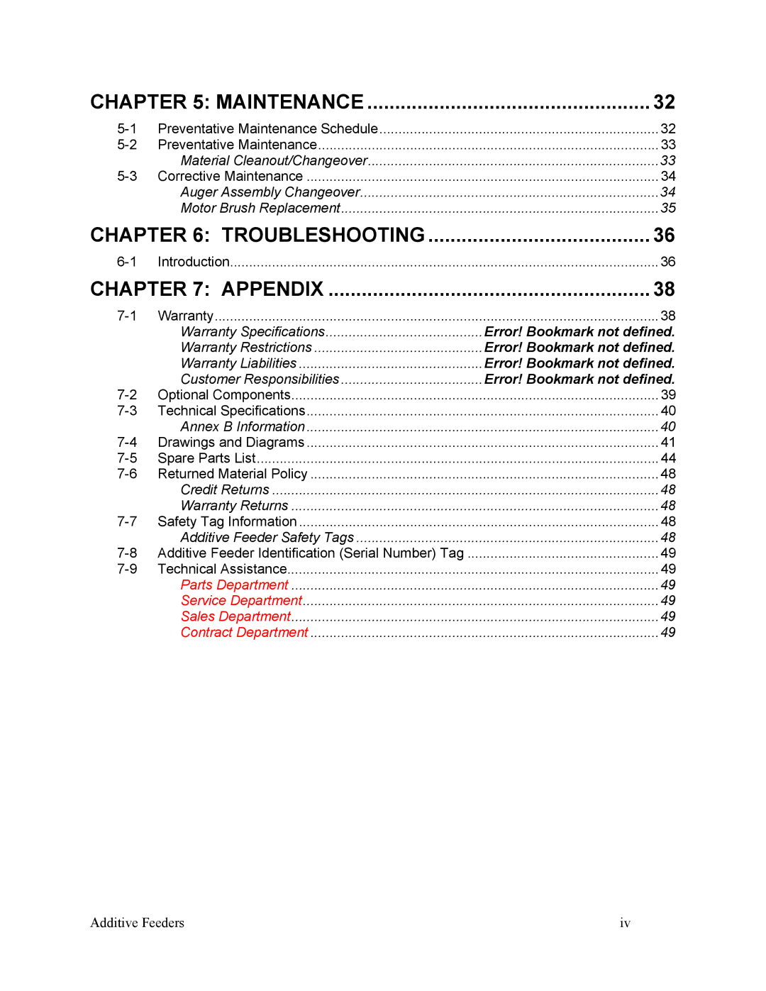 Sterling 882.00274.00 specifications Troubleshooting 