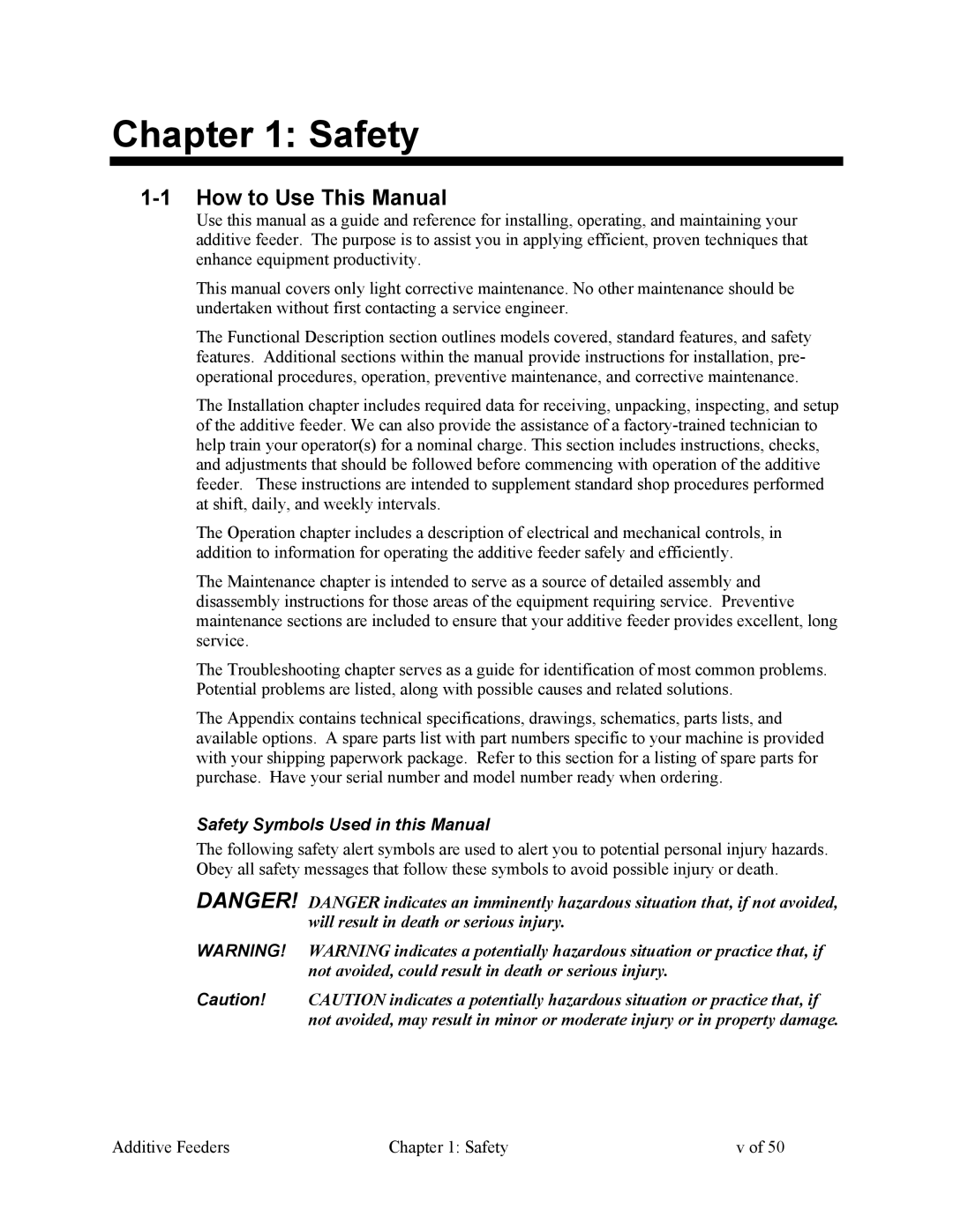 Sterling 882.00274.00 specifications How to Use This Manual, Safety Symbols Used in this Manual 