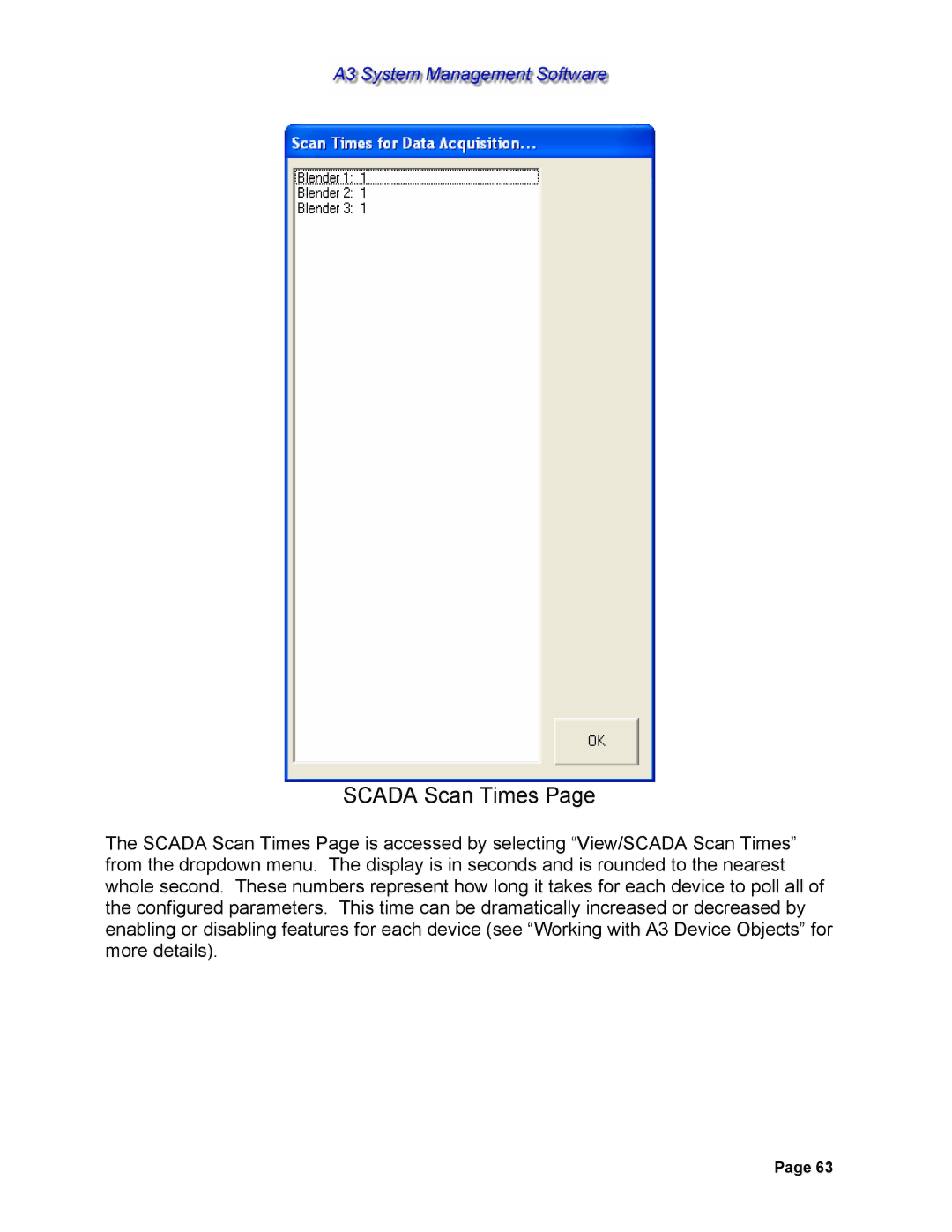 Sterling 882.00278.00 software manual Scada Scan Times 