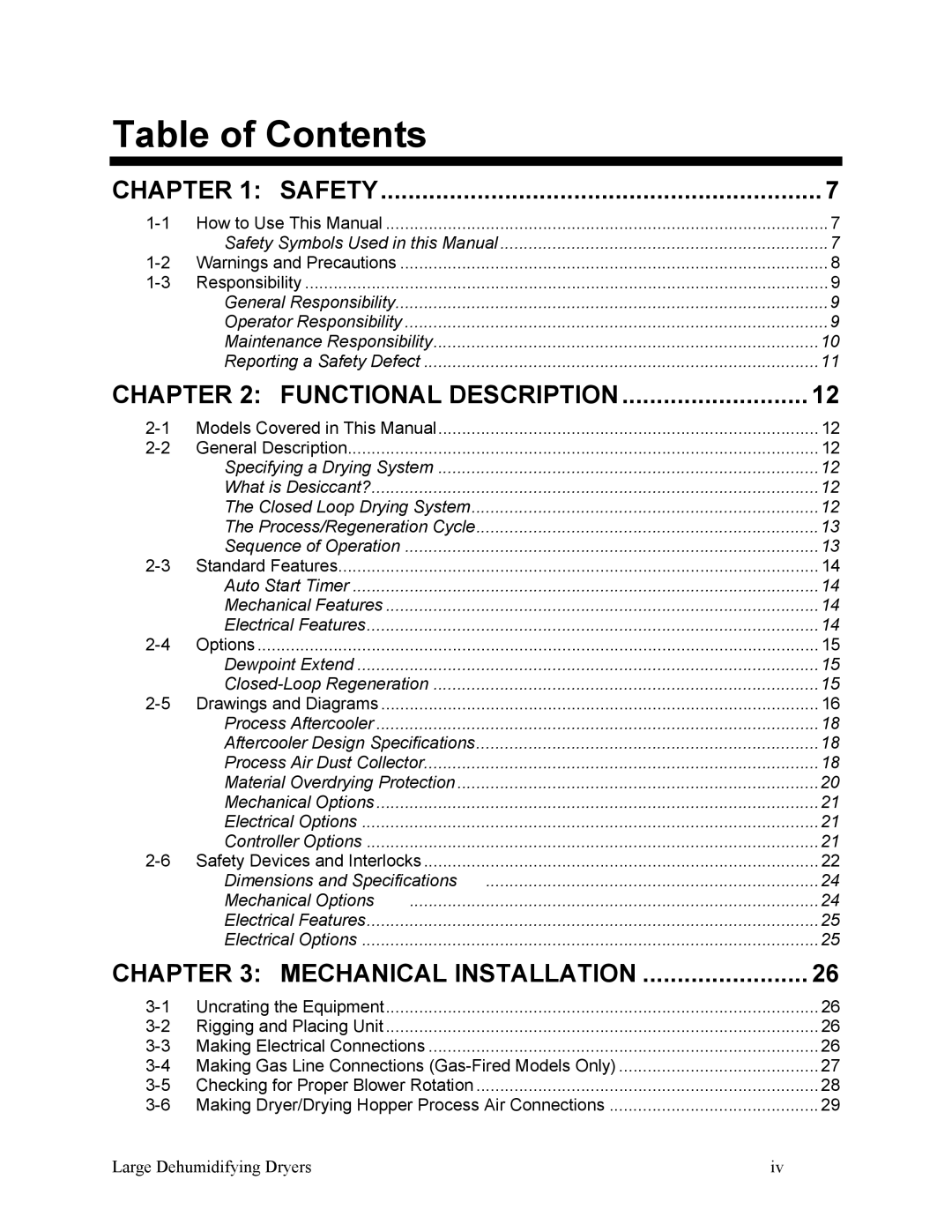 Sterling 882.00295.00 specifications Table of Contents 