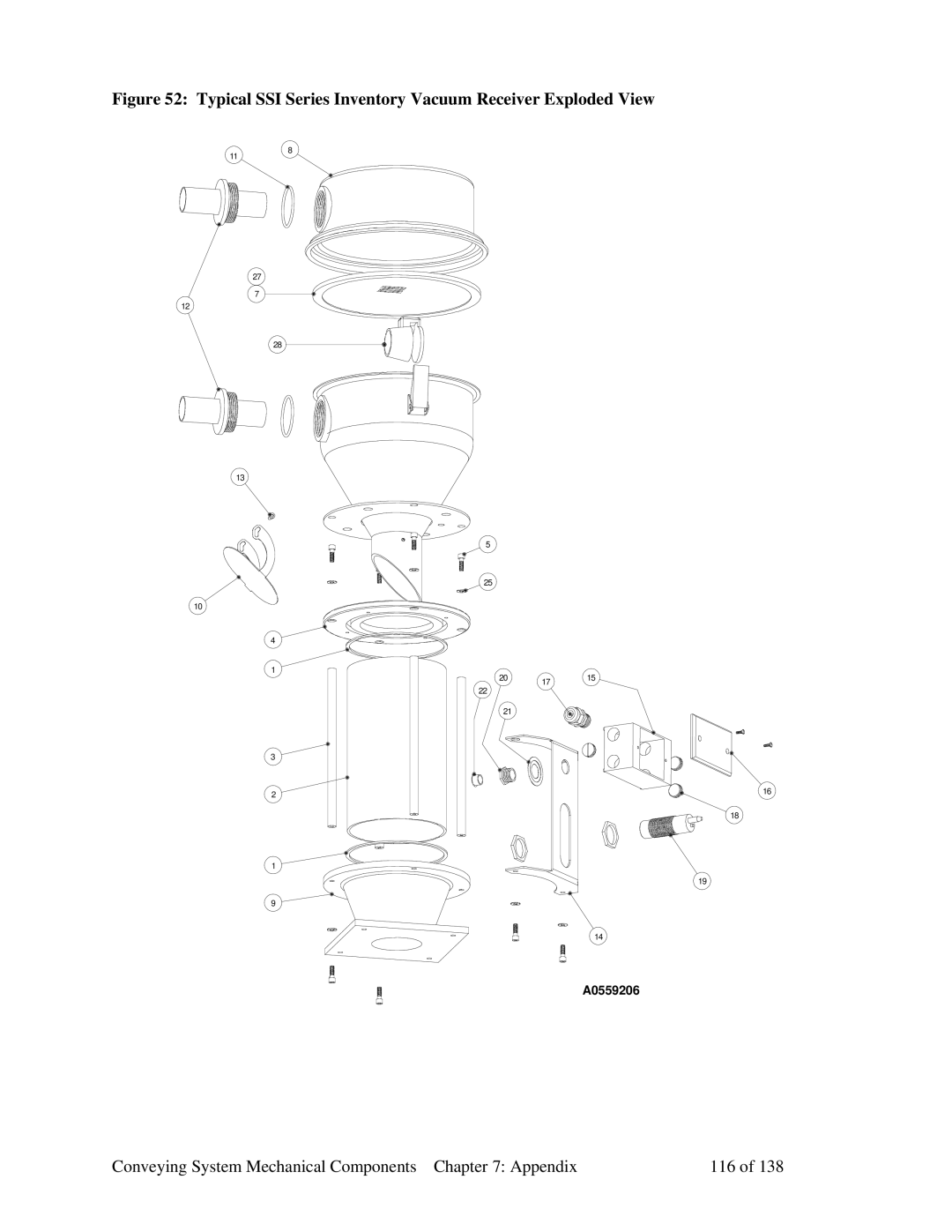 Sterling 882.00379.00 manual Typical SSI Series Inventory Vacuum Receiver Exploded View 