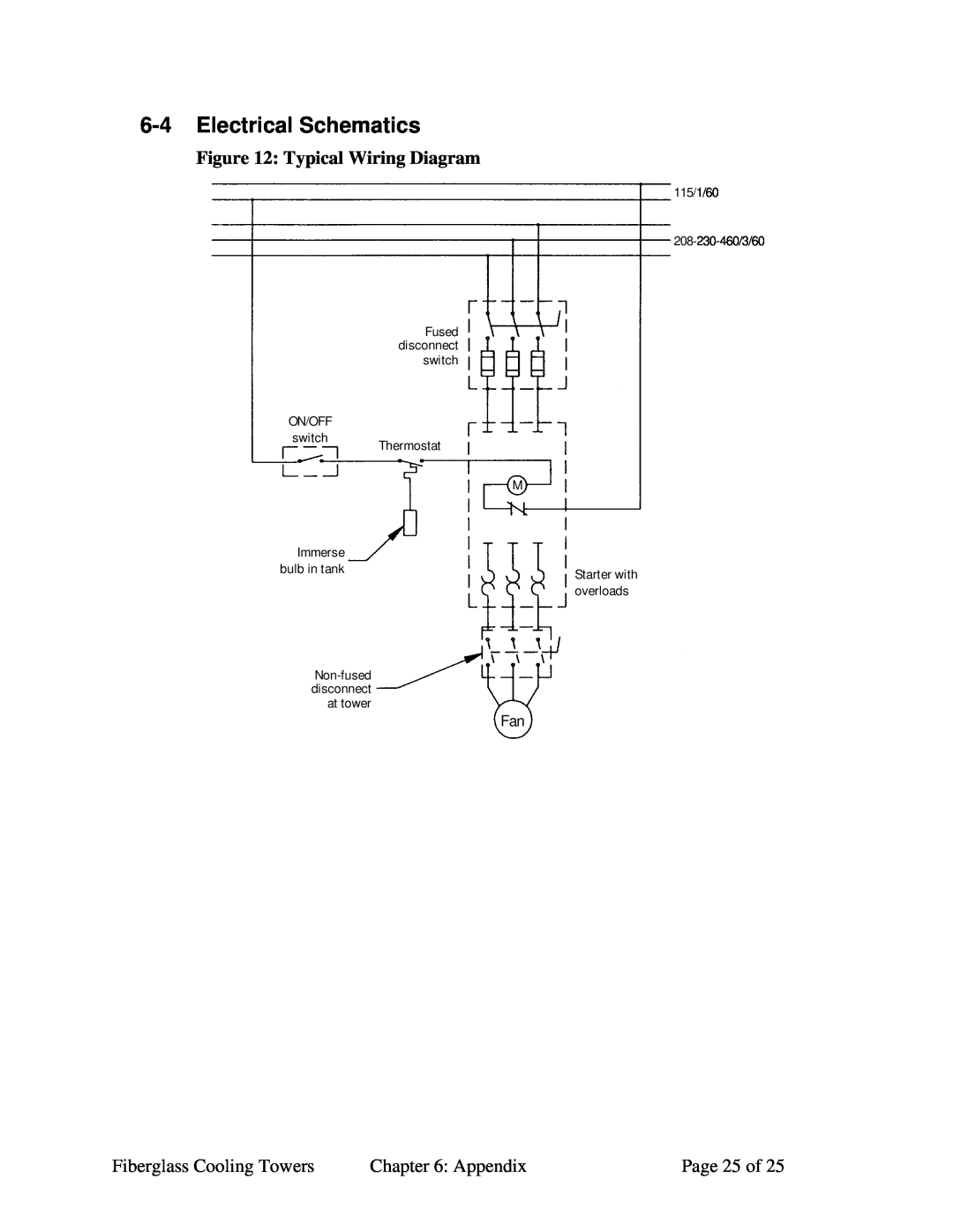 Sterling 882.004400.00 6-4Electrical Schematics, ON/OFF switch Immerse bulb in tank, Non-fuseddisconnect at tower 