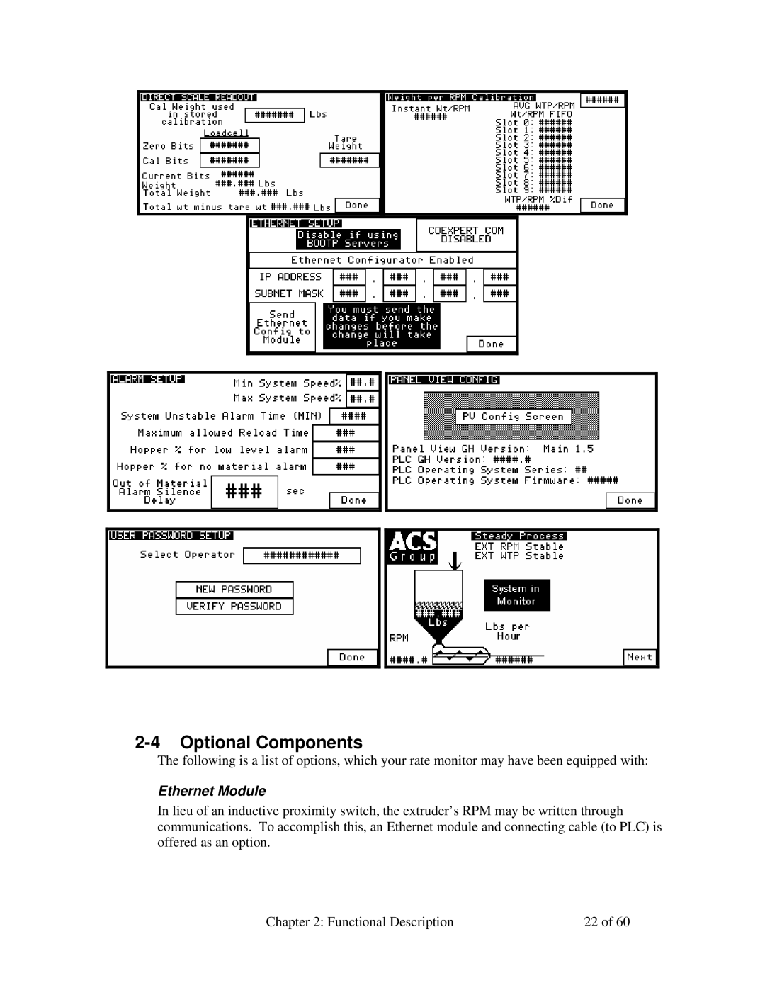 Sterling 882.00722.00 manual Optional Components, Ethernet Module 