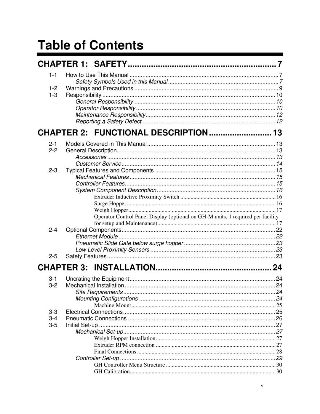 Sterling 882.00722.00 manual Table of Contents 