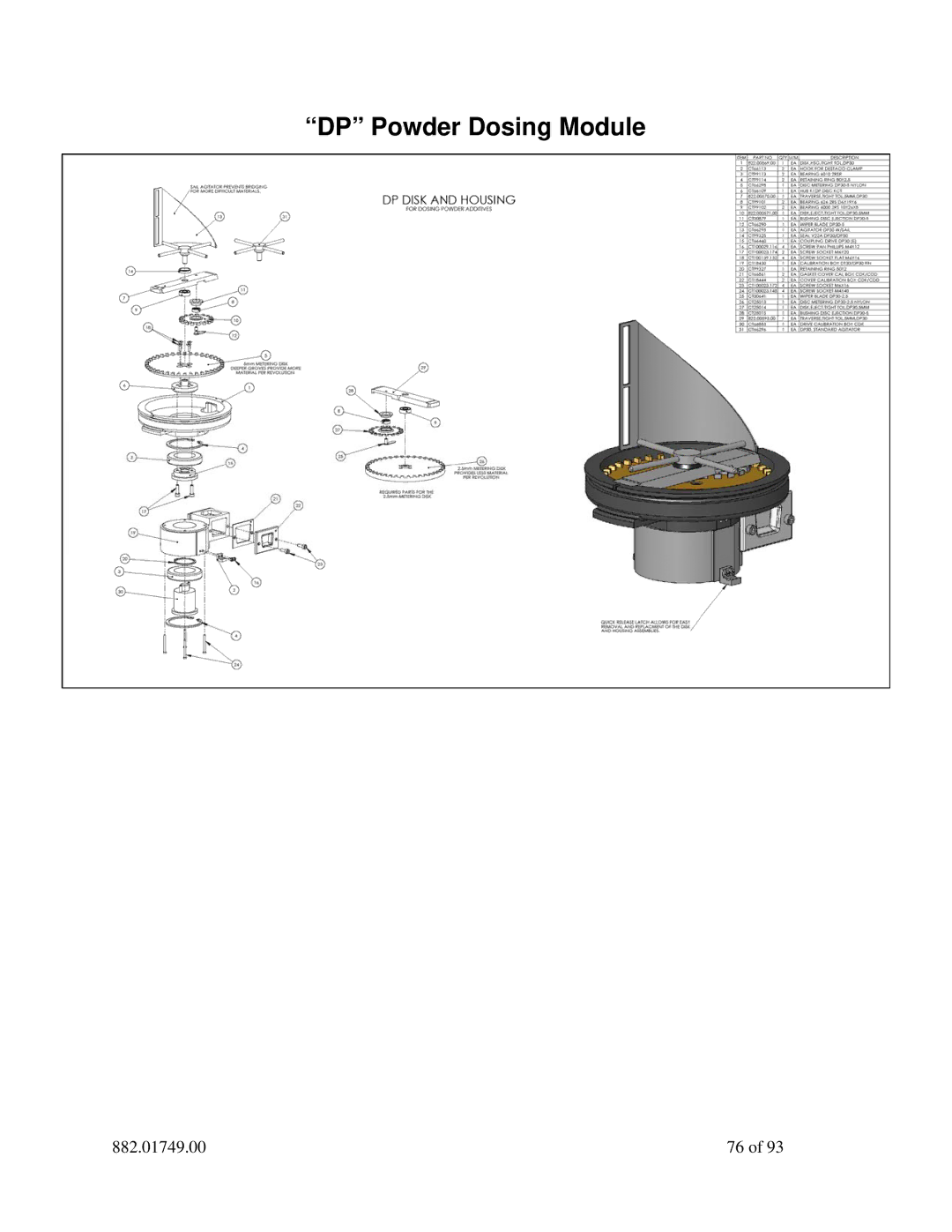 Sterling 882.01749.00 manual DP Powder Dosing Module 