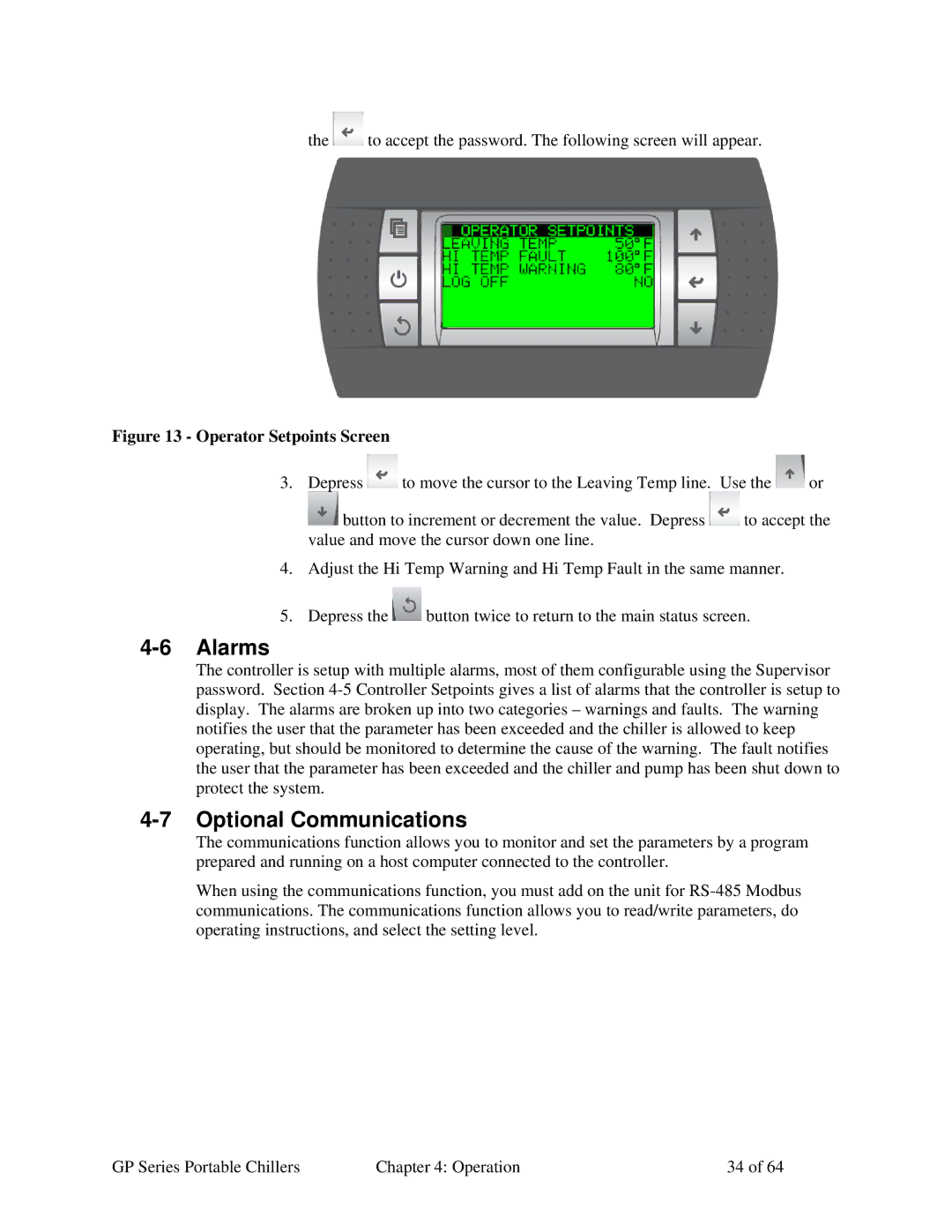 Sterling 882.93092.00 specifications Alarms, Optional Communications 