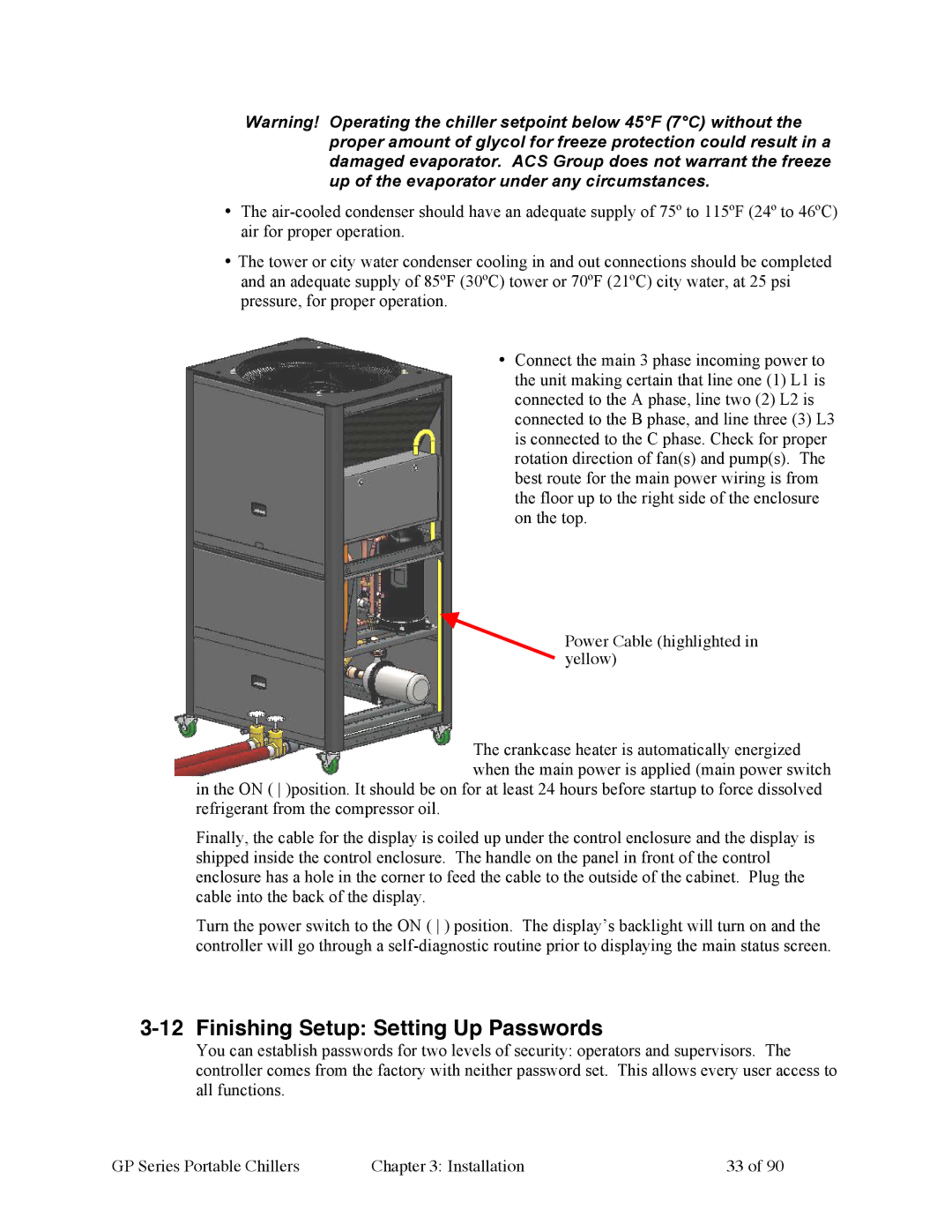 Sterling 882.93092.01 manual Finishing Setup Setting Up Passwords 