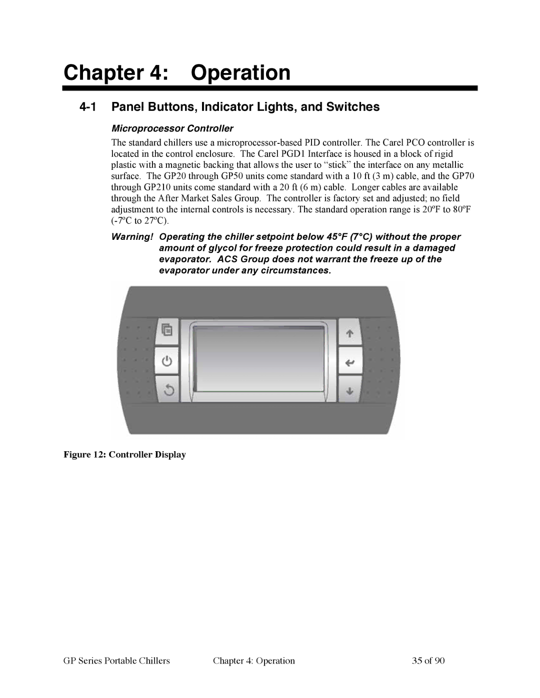 Sterling 882.93092.01 manual Operation, Panel Buttons, Indicator Lights, and Switches, Microprocessor Controller 