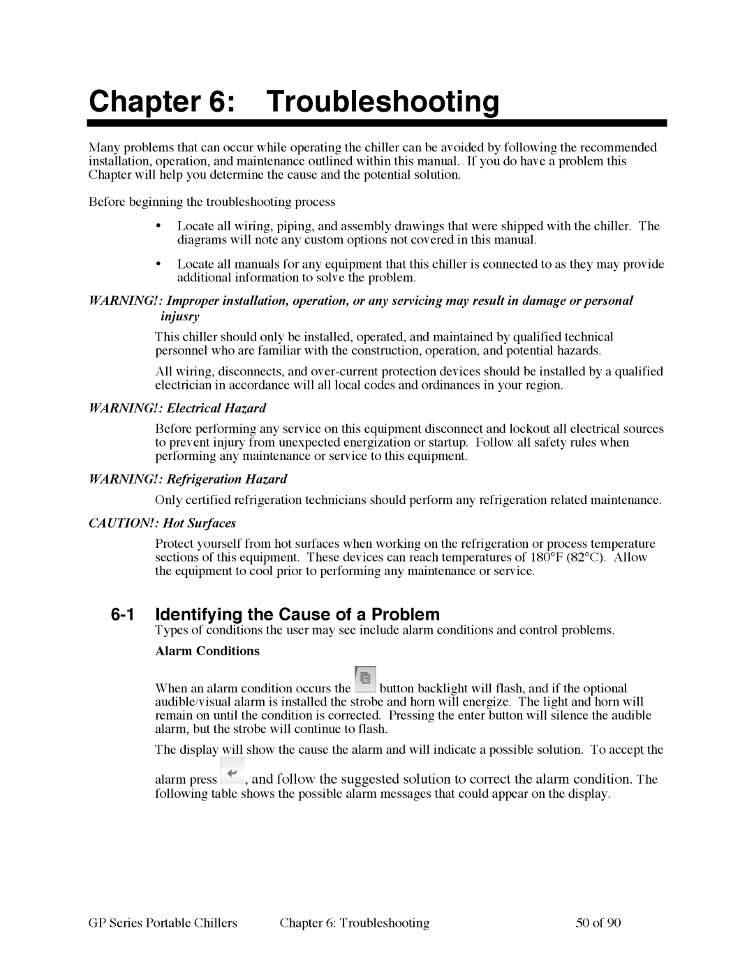 Sterling 882.93092.01 manual Troubleshooting, Identifying the Cause of a Problem 