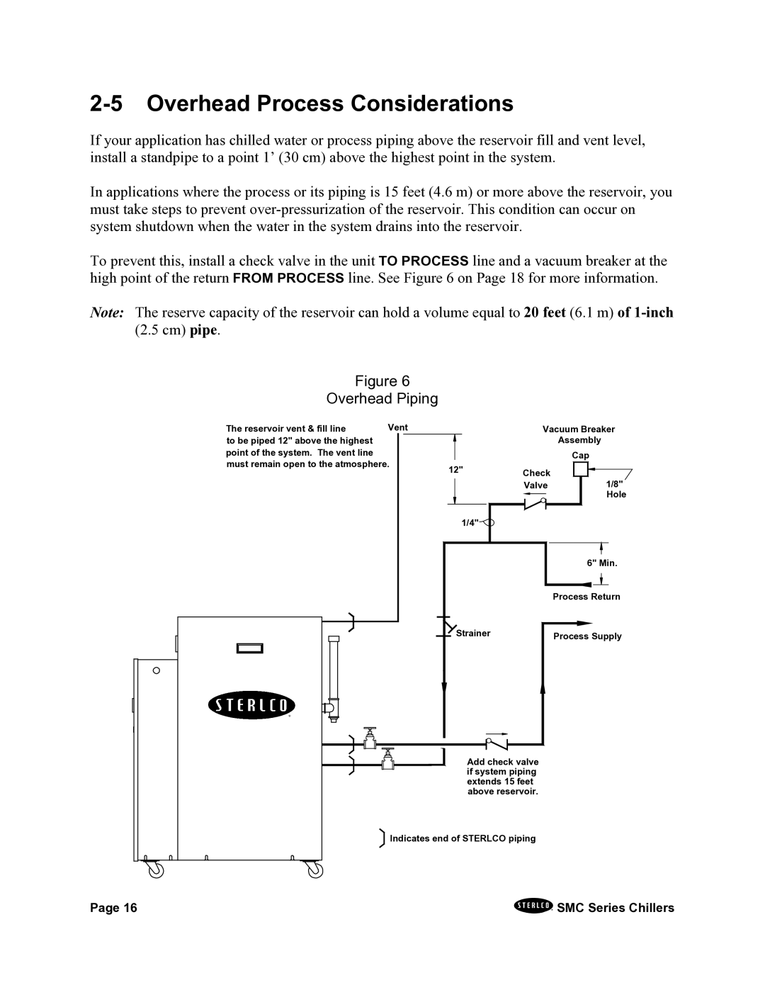 Sterling A0544325 installation manual Overhead Process Considerations, Overhead Piping 