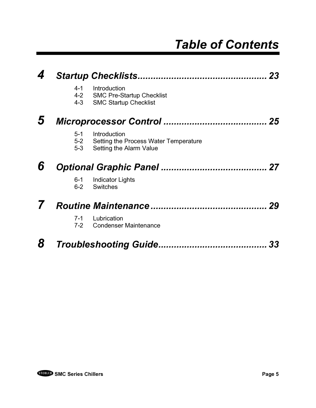 Sterling A0544325 installation manual Table of Contents 