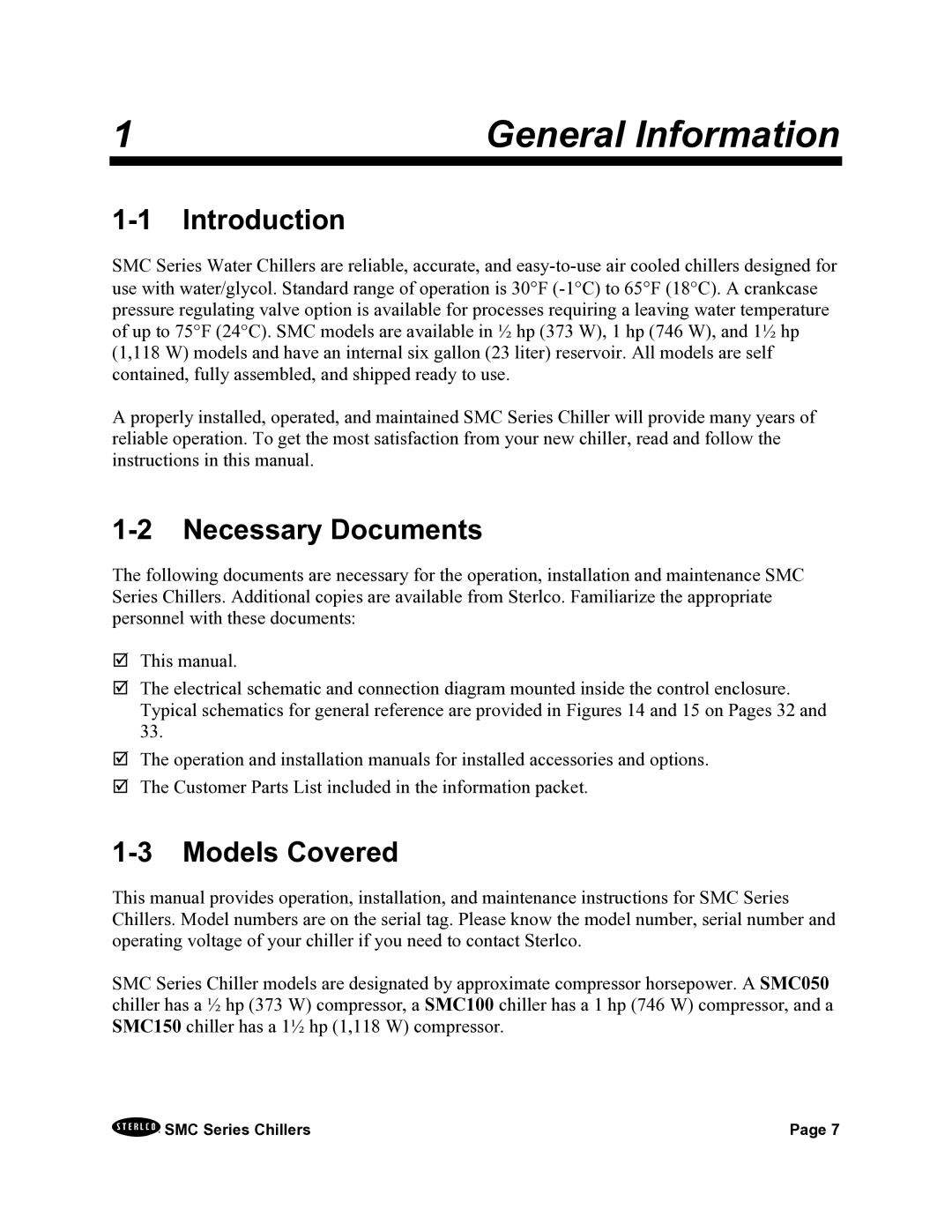 Sterling A0544325 installation manual General Information, Introduction, Necessary Documents, Models Covered 