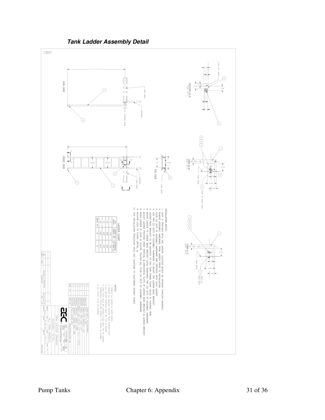 Sterling A0552321 specifications Tank Ladder Assembly Detail 