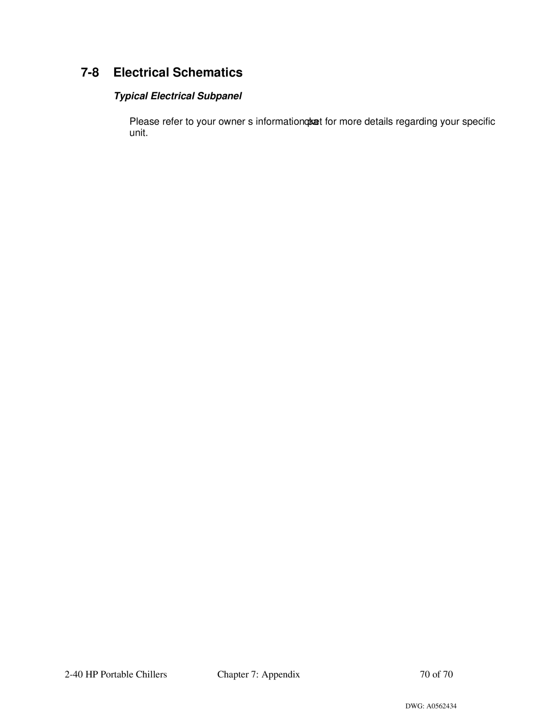 Sterling A0554831 manual Electrical Schematics, Typical Electrical Subpanel 