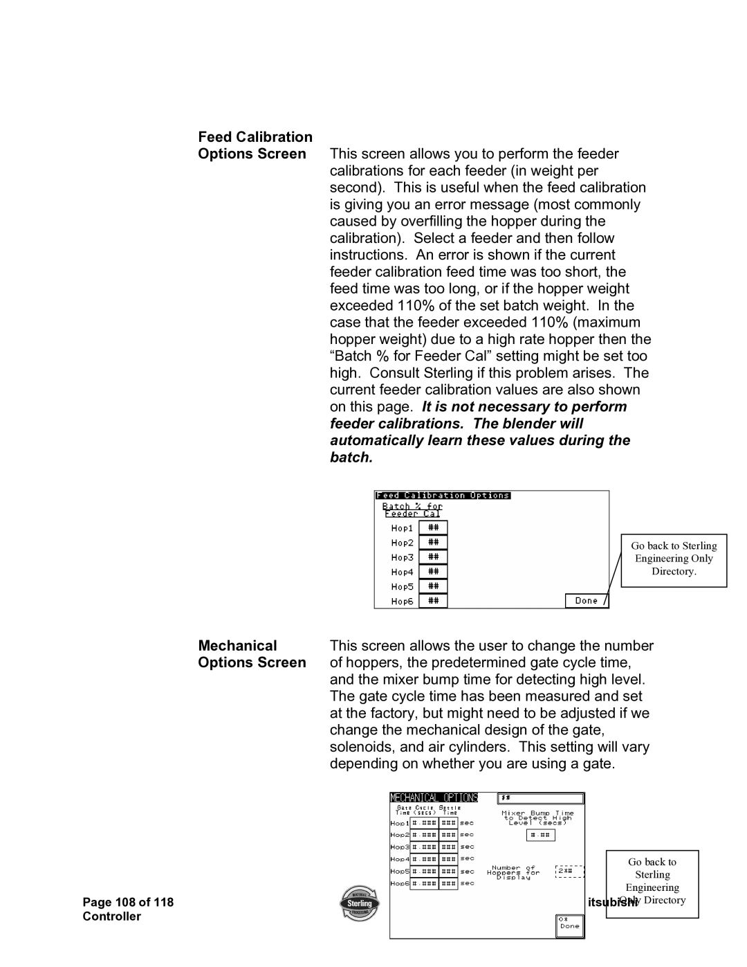 Sterling A0567659 manual Feed Calibration 