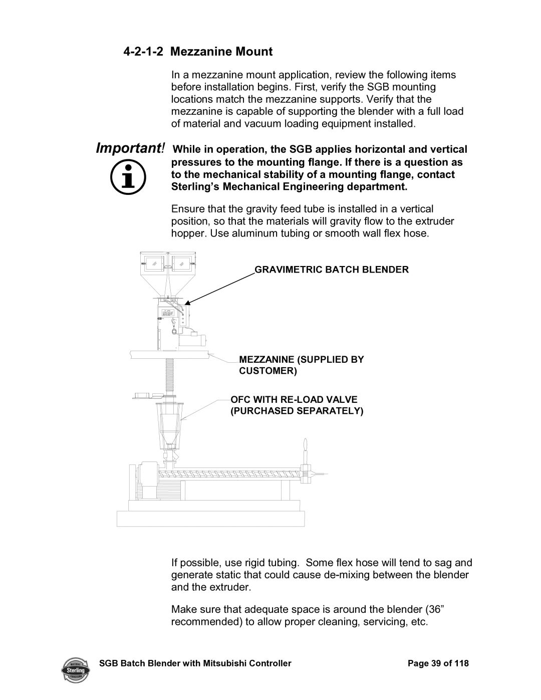 Sterling A0567659 manual Mezzanine Mount 