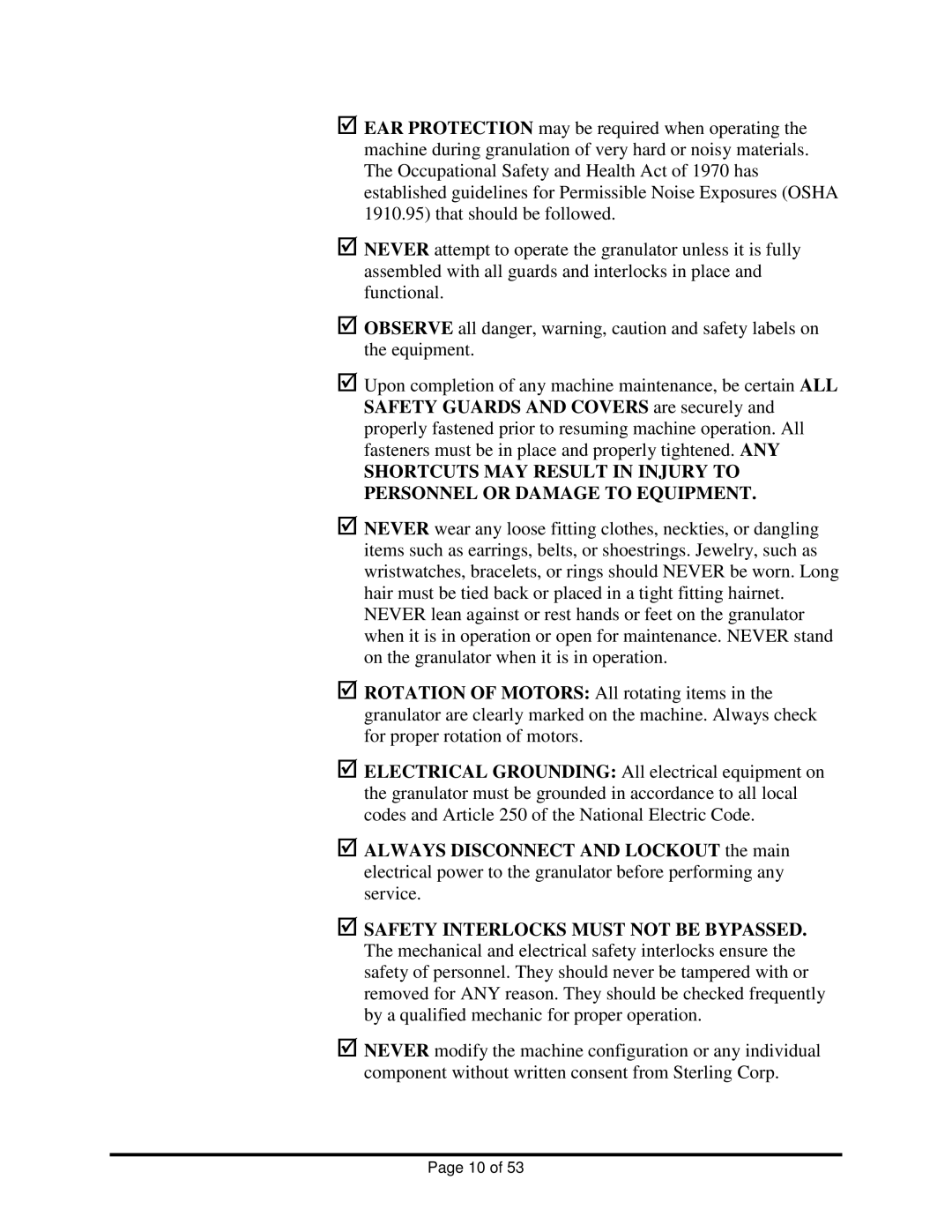 Sterling BP1018, BP1012 installation manual 