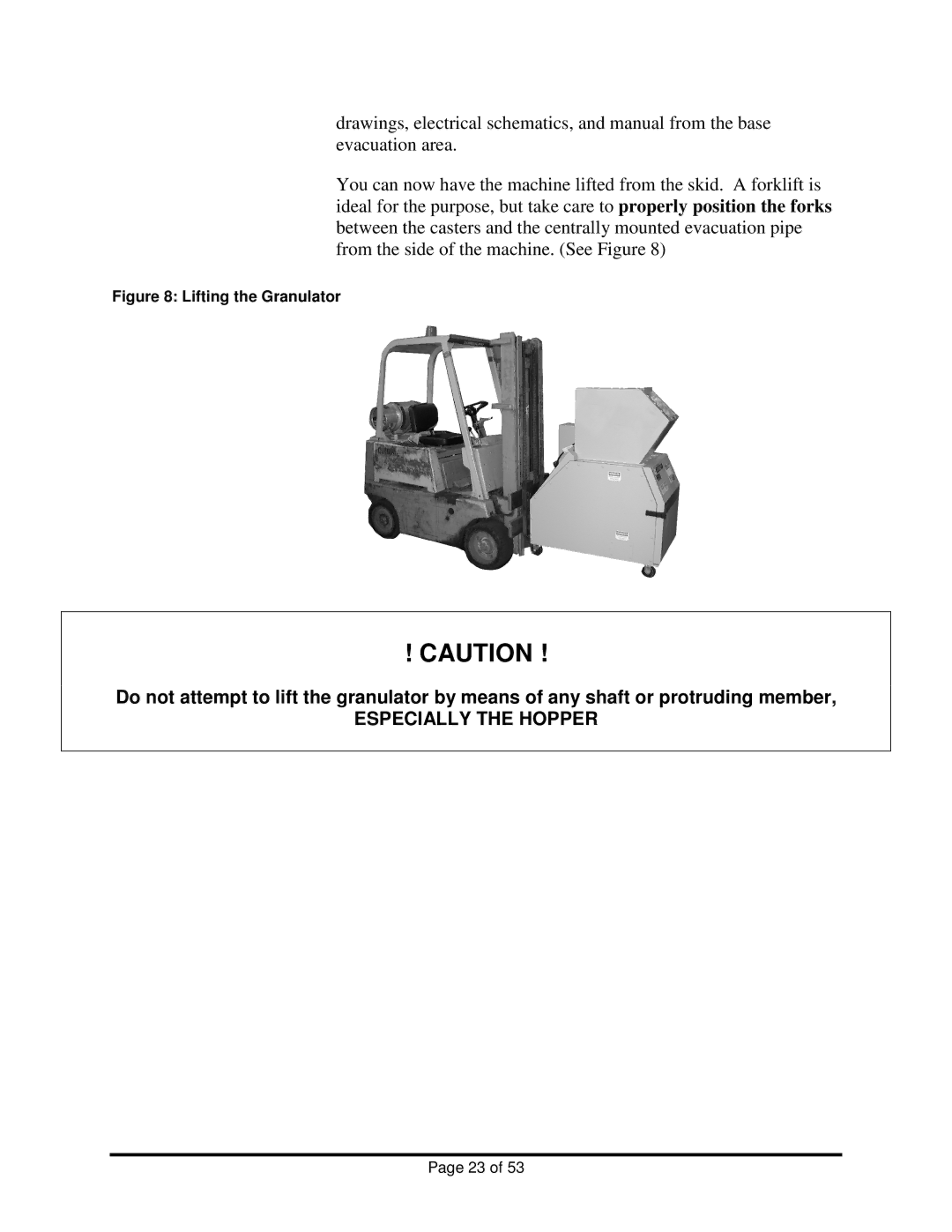 Sterling BP1012, BP1018 installation manual Especially the Hopper 