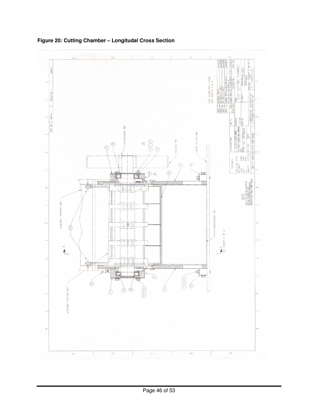 Sterling BP1018, BP1012 installation manual Cutting Chamber Longitudal Cross Section 